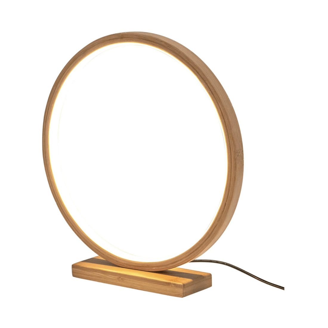 1 BR Home Bamboo LED Ring Lamp with Modern Scandi Minimalist Design, 1 of 6