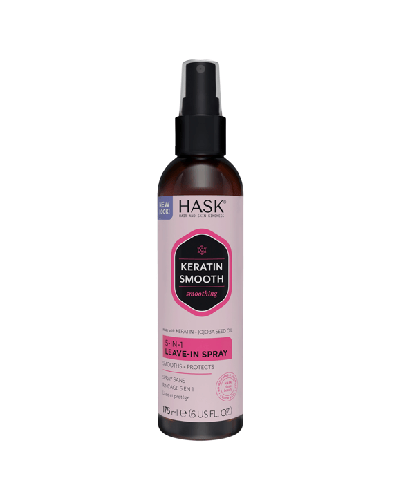 HASK Keratin Smooth 5-in-1 Leave-in Spray 175ml - Keratin and Jojoba Seed Oil