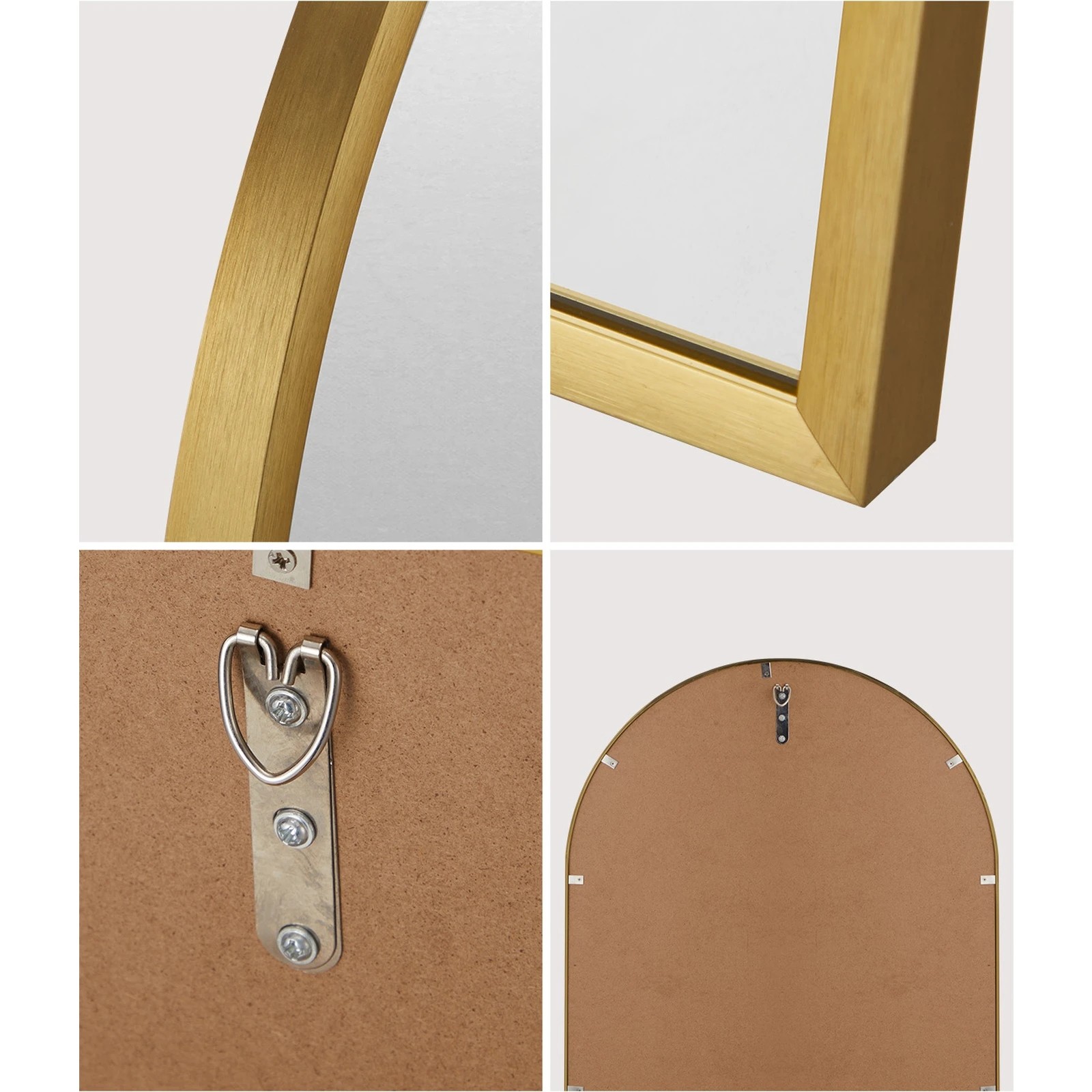 4 Oikiture Wall Mirrors 86x50cm Arched Makeup Mirror Bedroom Home Decor
 - Gold, 4 of 9