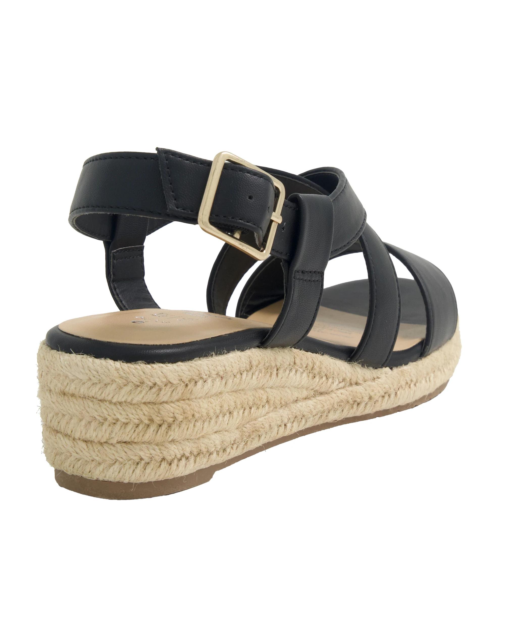 4 Low Espadrille Wedge Heels Black, 4 of 5