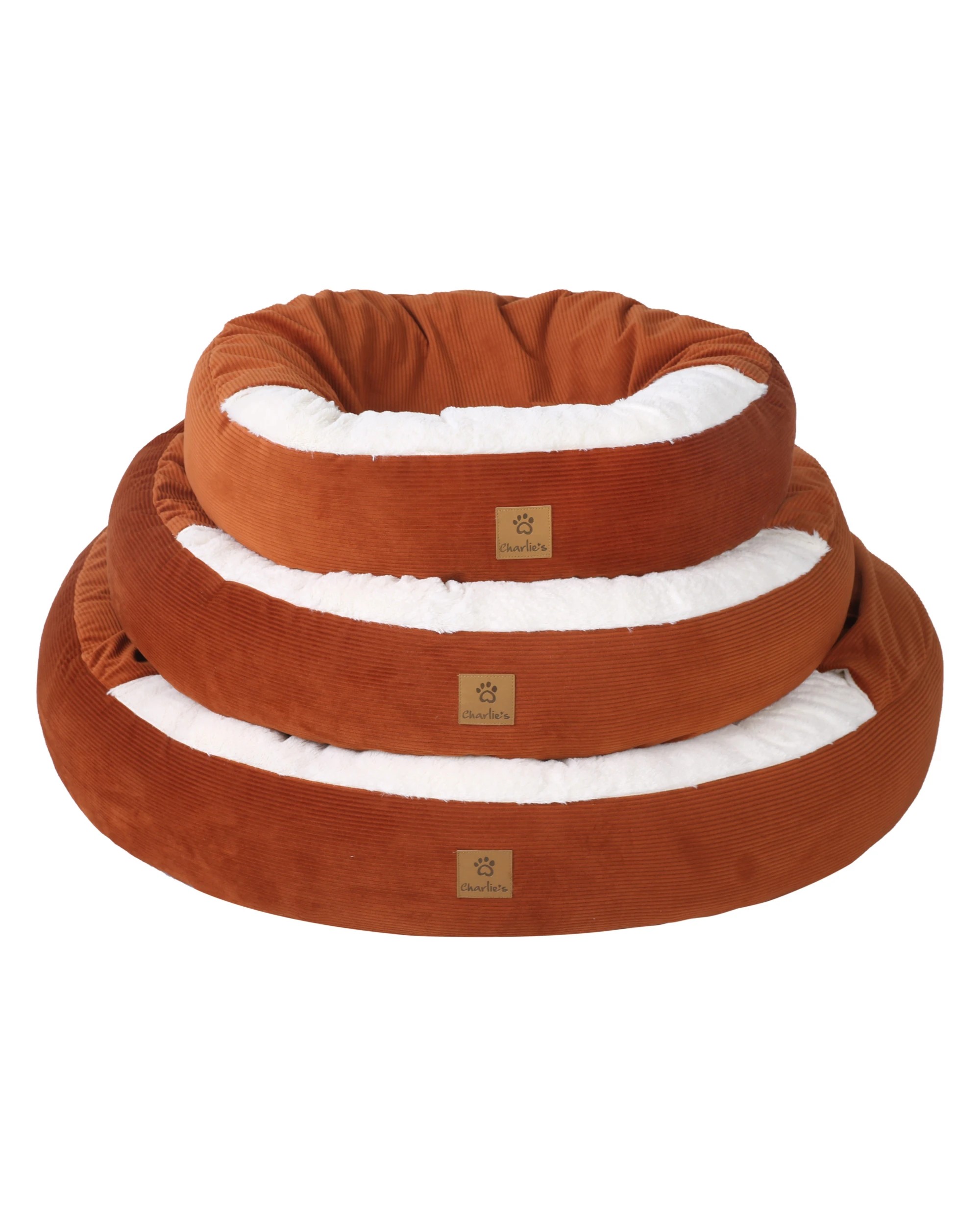 8 Charlie's Snookie Hooded Corduroy Calming Dog Bed Large - Terracotta, 8 of 9