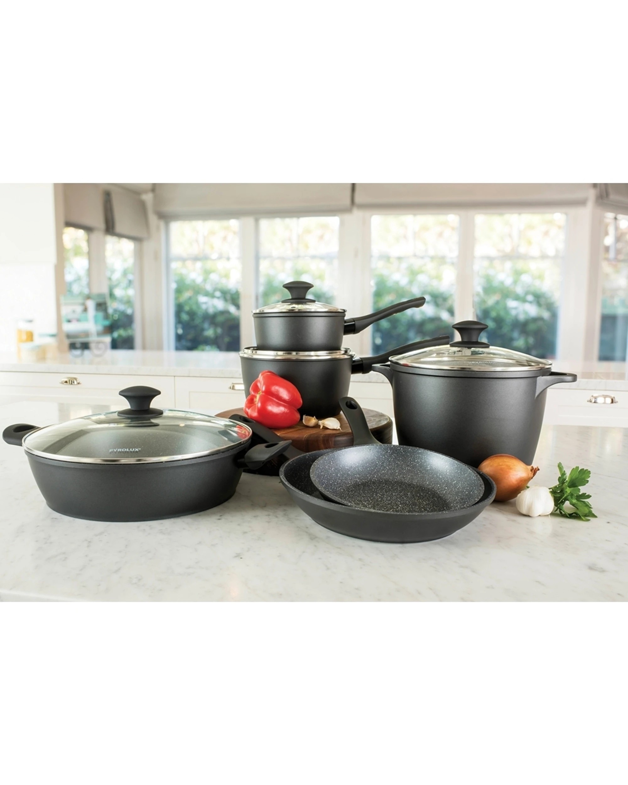 3 Pyrostone Non-Stick 26cm Round Frying Pan Whitford Abrasion Resistant Coating - Black, 3 of 4