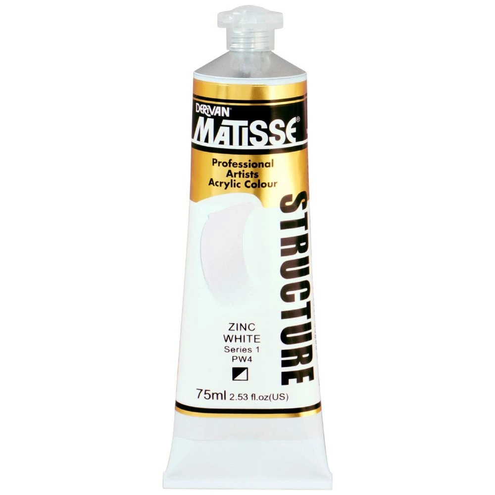 1 Derivan Matisse Structure Paint 75mL Zinc White S1, 1 of 1