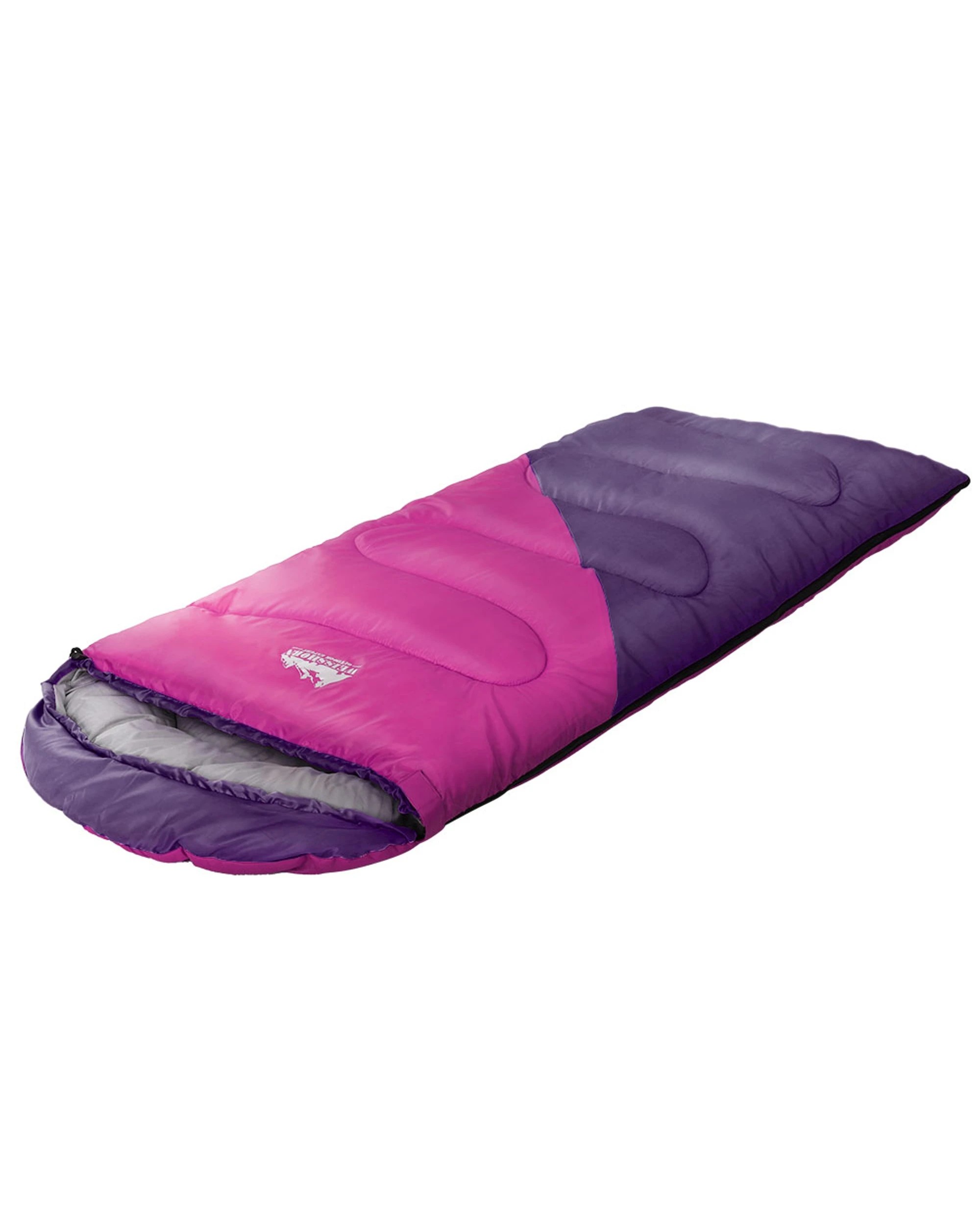 1 Weisshorn Sleeping Bag Kids Single 172cm Thermal Camping Hiking - Pink, 1 of 5