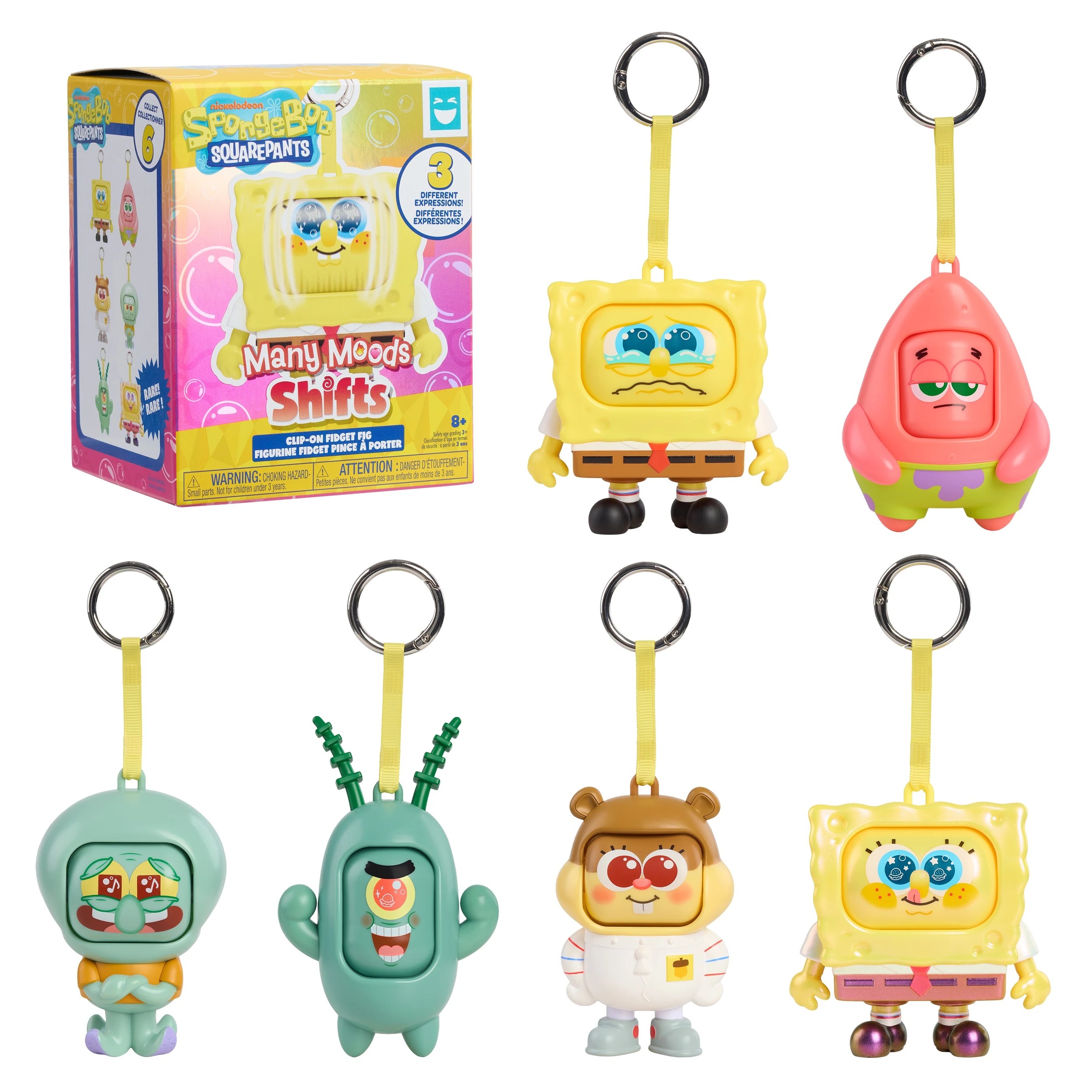 1 Happy Haul Nickelodeon SpongeBob SquarePants Many Moods Shifts Clip On Fidget Figurine - Assorted, 1 of 9