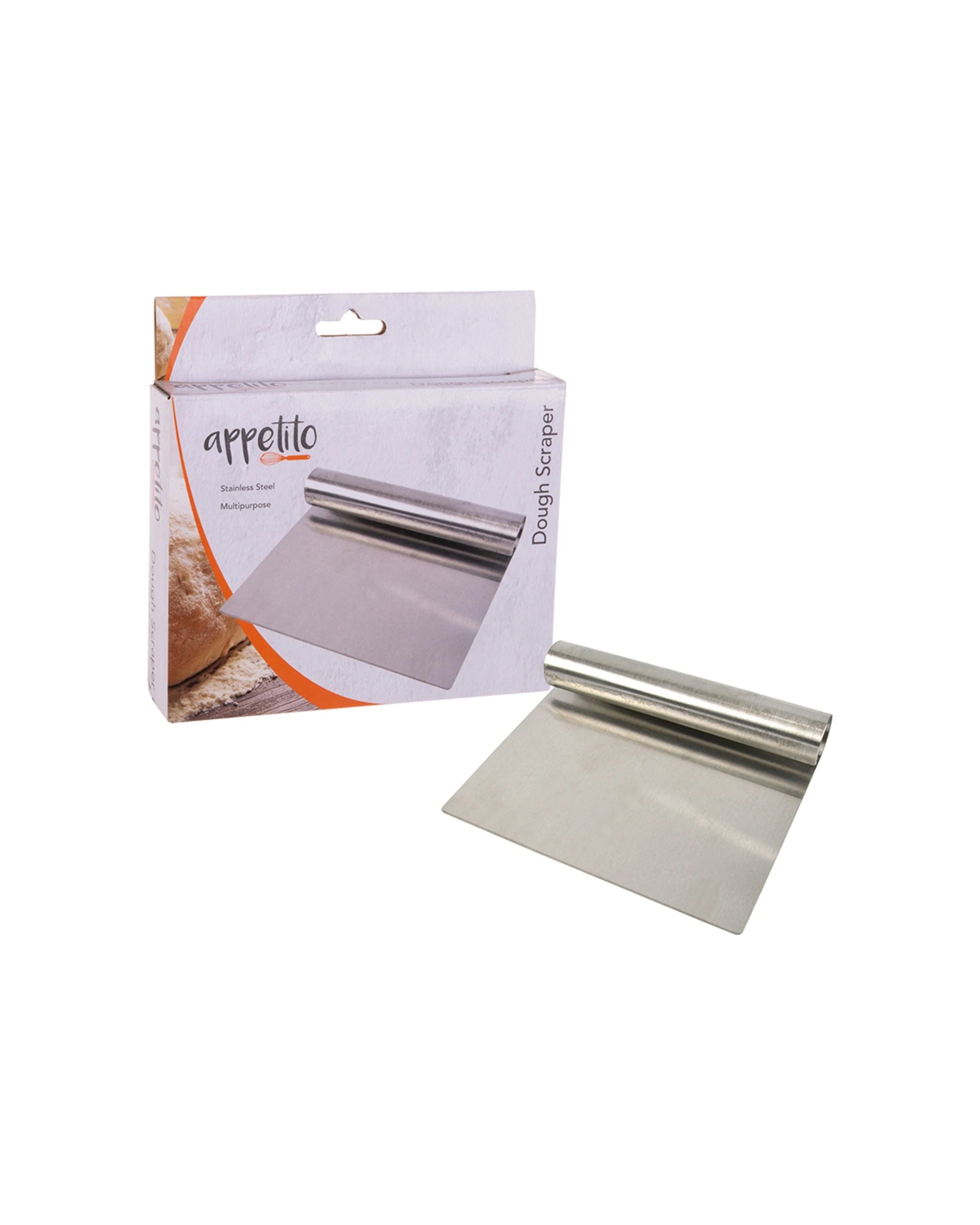 2 Appetito Stainless Steel Dough Scraper Model 3240 - Silver, 2 of 7