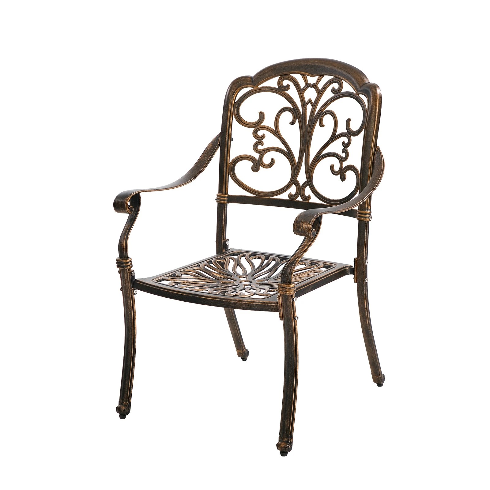 7 Livsip 5 Piece Outdoor Dining Setting Cast Aluminium Table Chairs Furniture - Bronze, 7 of 7