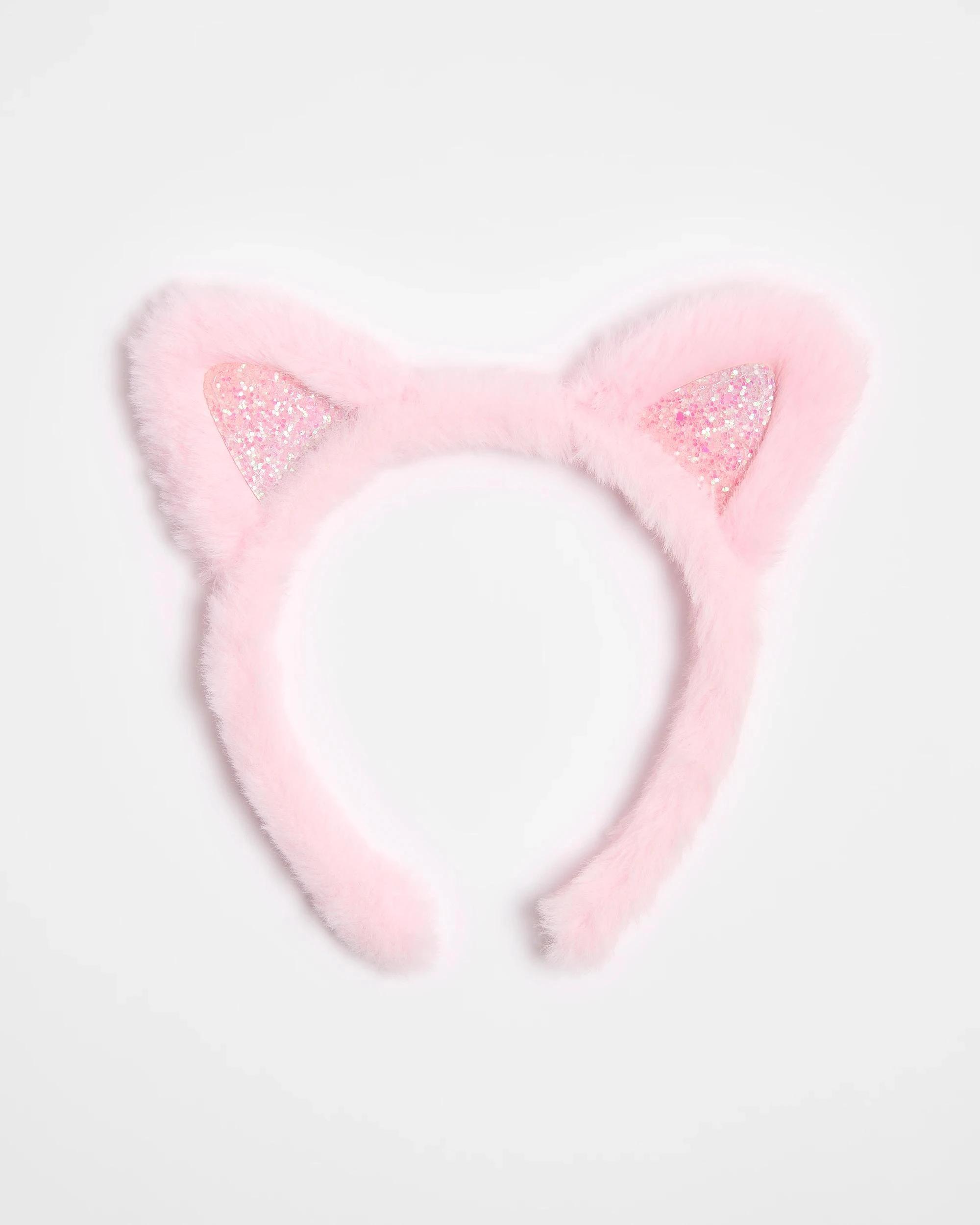 1 Target Kids Fluffy Cat Ears Headband PINK, 1 of 2