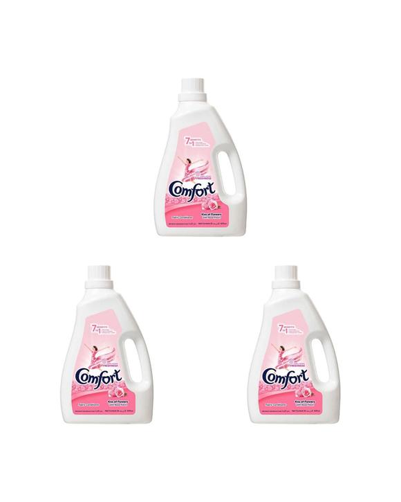 Comfort 3PK Comfort Dilute 7in1 Fabric Conditioner Rose Fresh Pack 2L - White