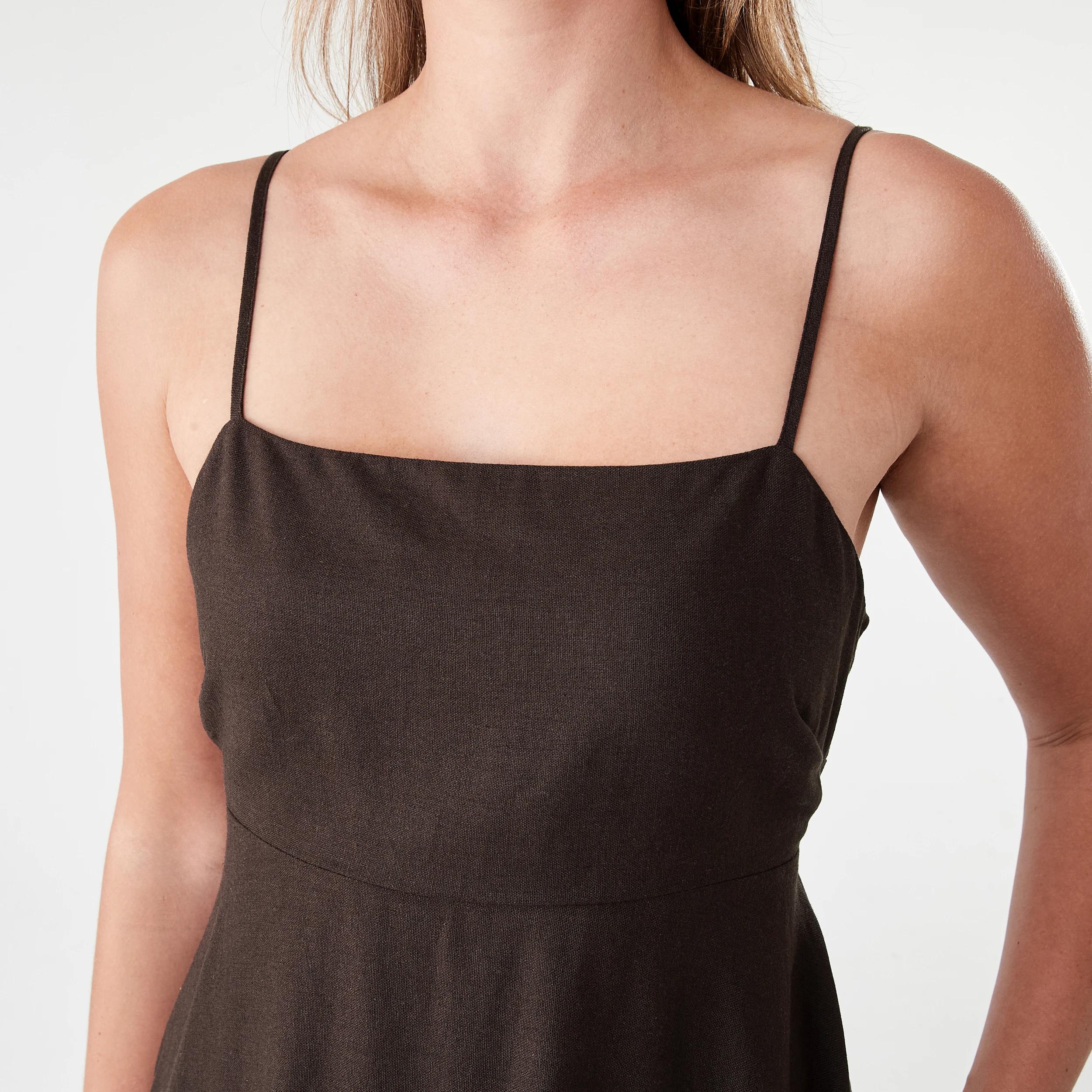 5 Sleeveless Tie Back Midi Dress Melt Brown, 5 of 7