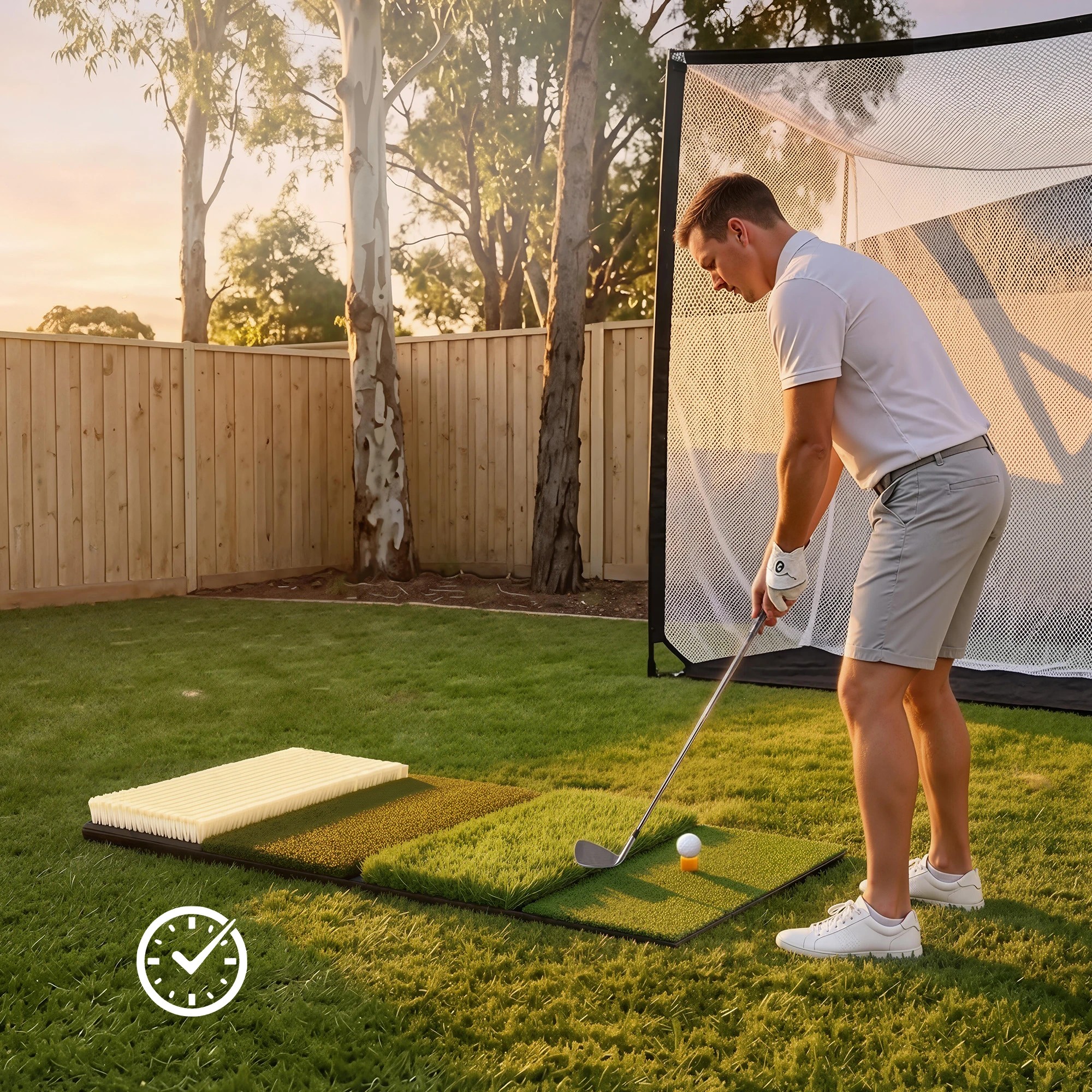 4 Everfit Golf Hitting Mat Practice Turf 4 in 1 Foldable Training Aid Backyard - Green, 4 of 8