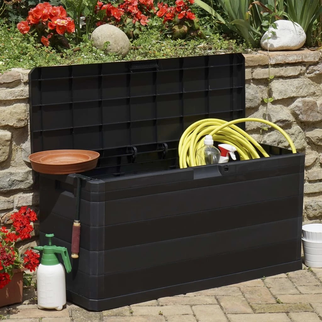 3 vidaXL Outdoor storage box Ample Storage - Black, 3 of 8