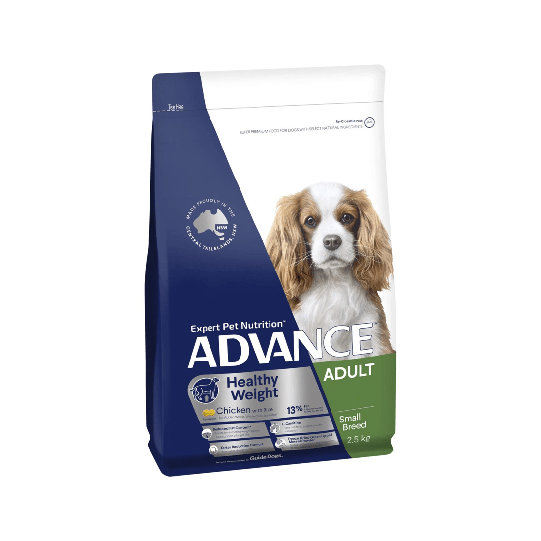 1 Advance Adult Small Breed Weight Control Dry Dog Food Chicken w/ Rice 2.5kg, 1 of 3
