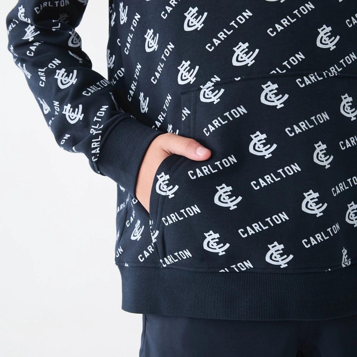 7 Official AFL Kids All Over Print Hoodie Carlton, 7 of 9