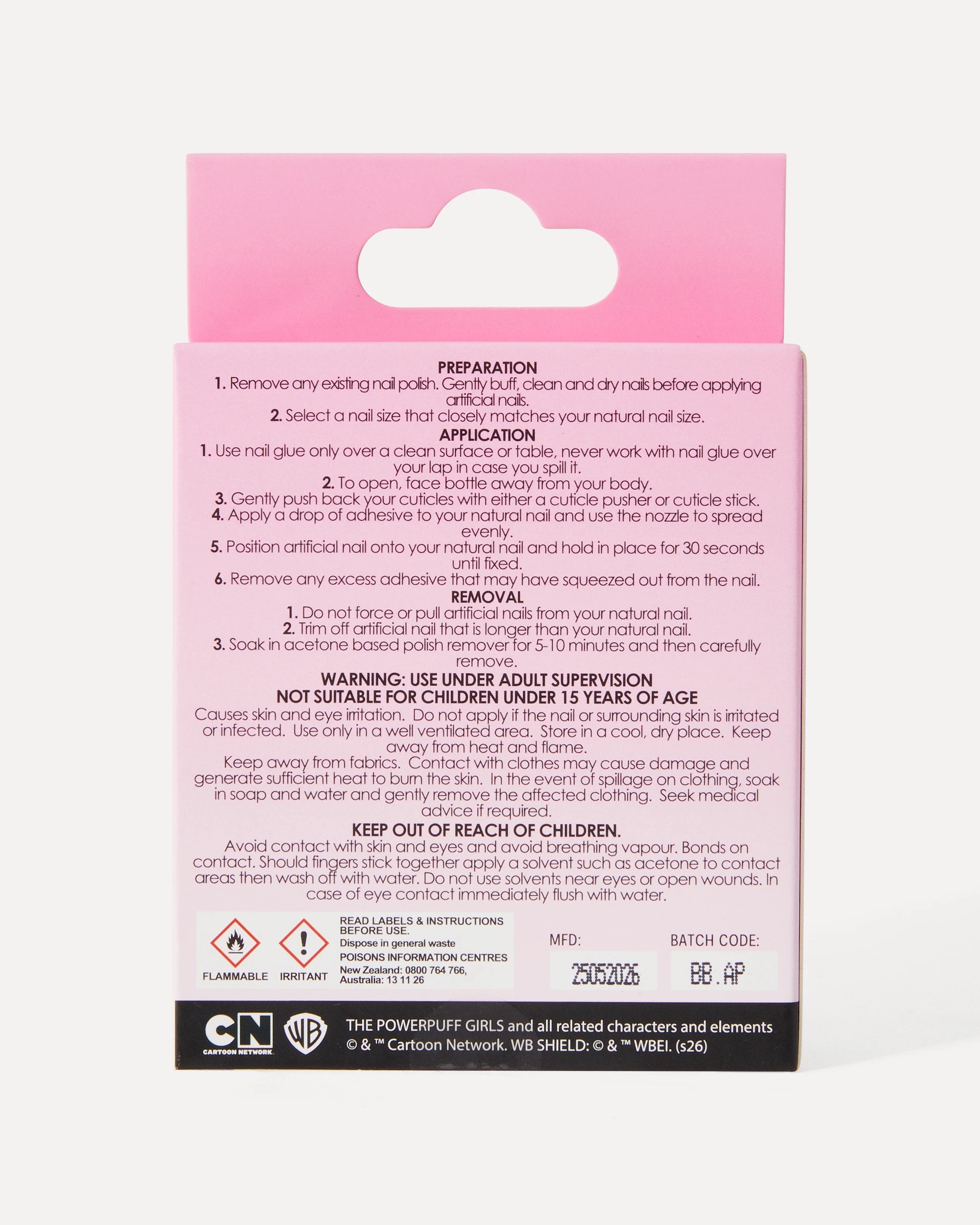 4 The Powerpuff Girls 24 Pack Artificial Nails with Adhesive - Stiletto Shape, Bubbles, 4 of 4