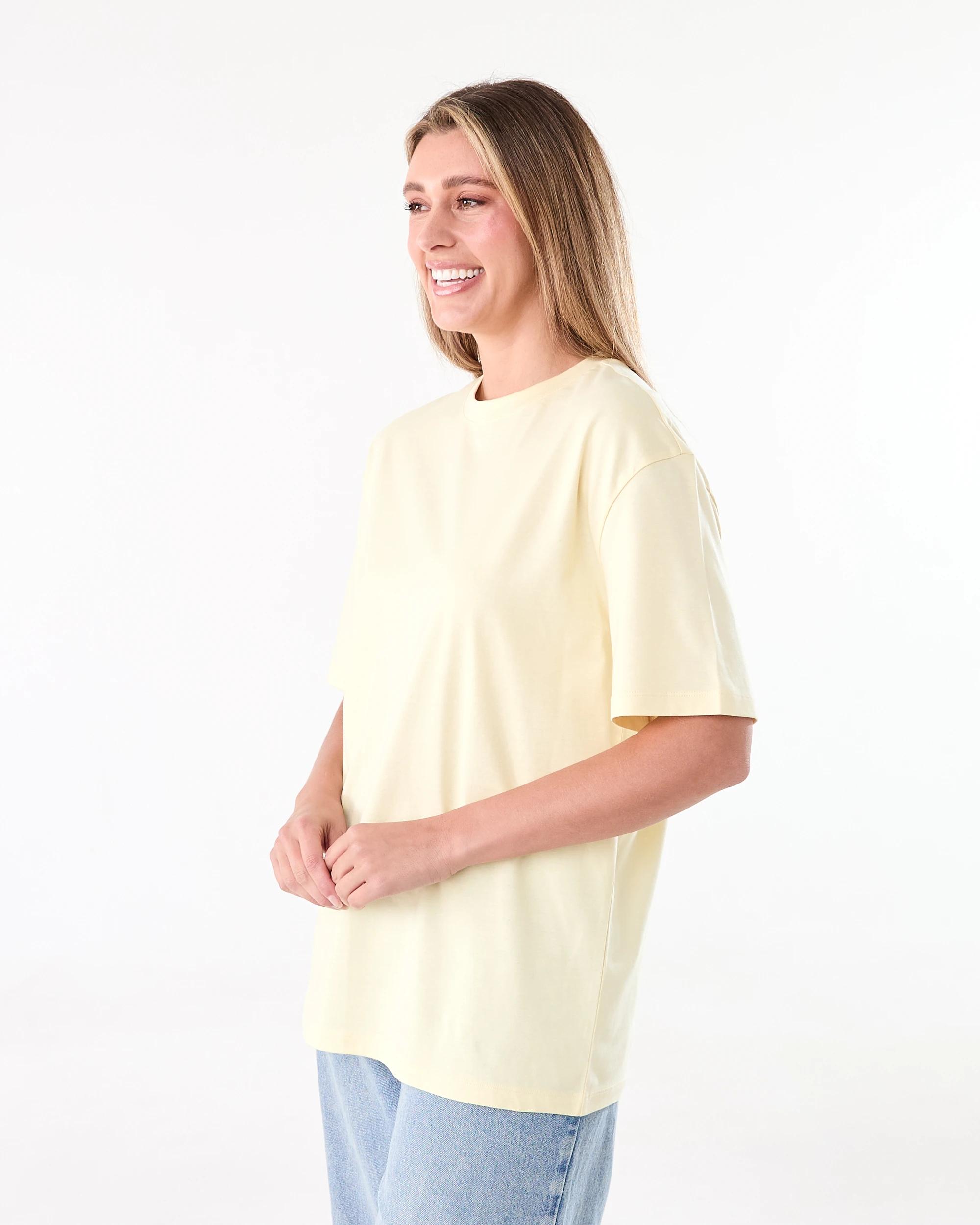 2 Short Sleeve Oversized Boyfriend T-shirt Fln Yellow, 2 of 6