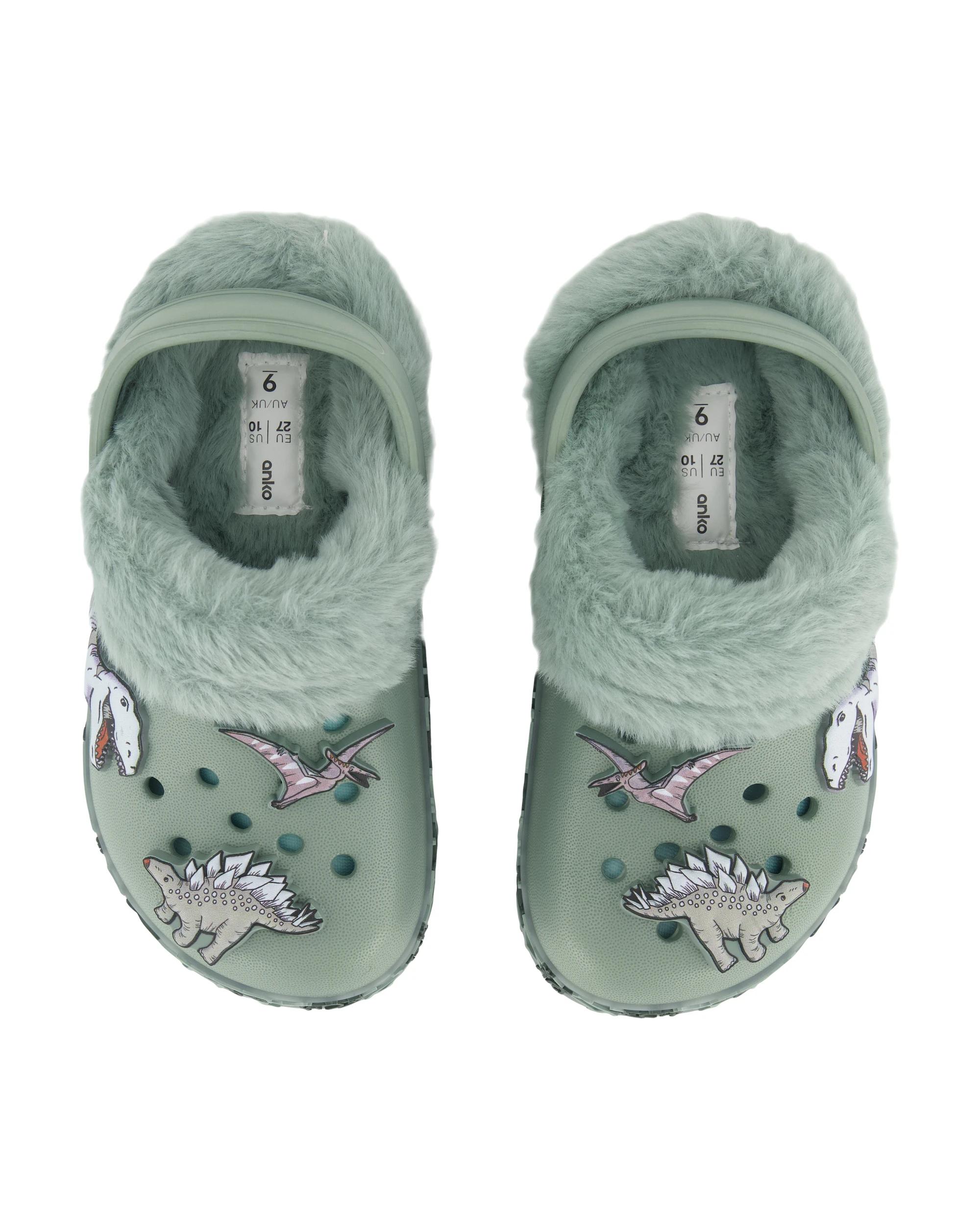 3 Junior Light Up Furlined Clogs Dino, 3 of 4