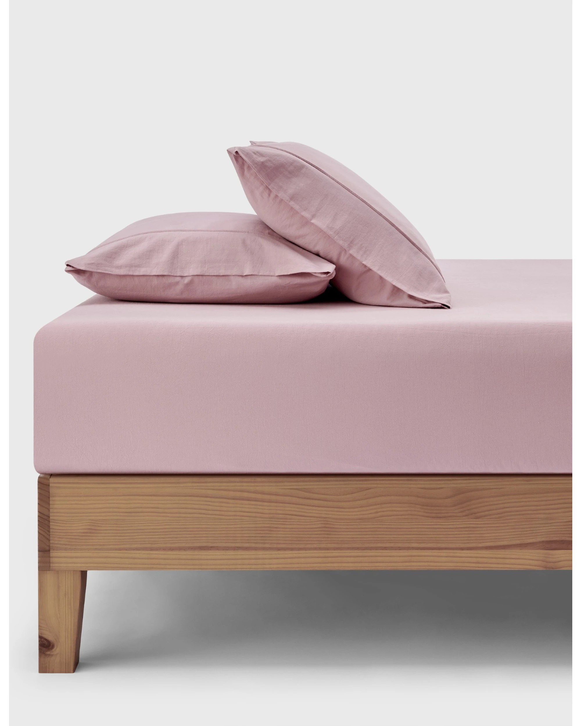 1 Dreamaker Bonnie Washed Cotton Fitted Sheet Set - King Bed - Pink Pearl, 1 of 6