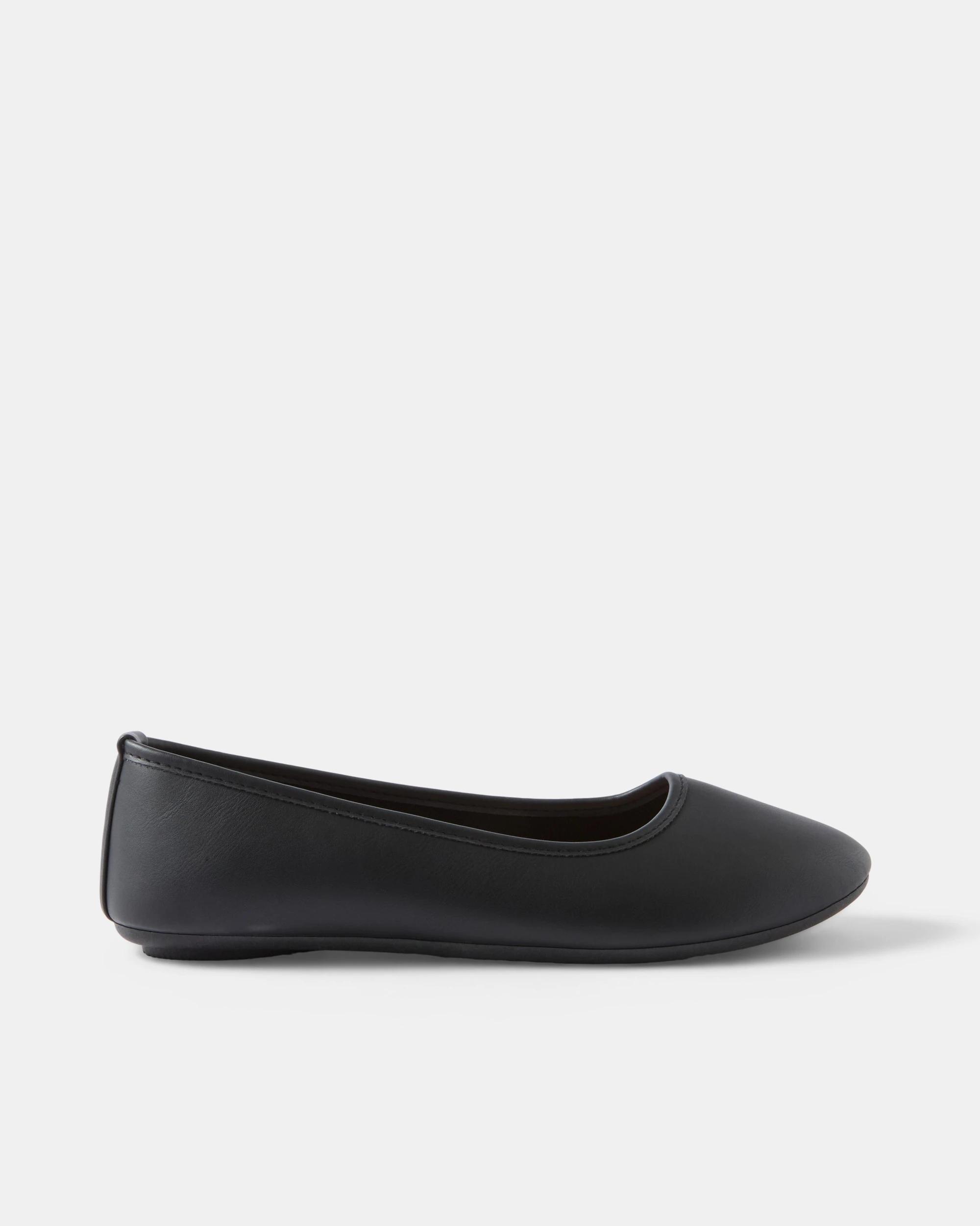 1 Round Toe Flats Black, 1 of 5