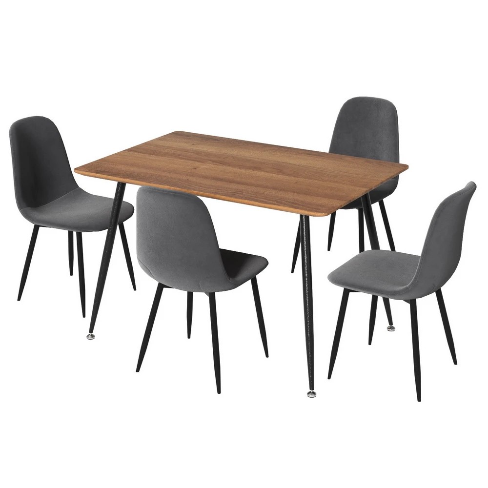 1 1 Artiss Dining Table and 4 Chairs Set Metal - Multi, 1 of 6