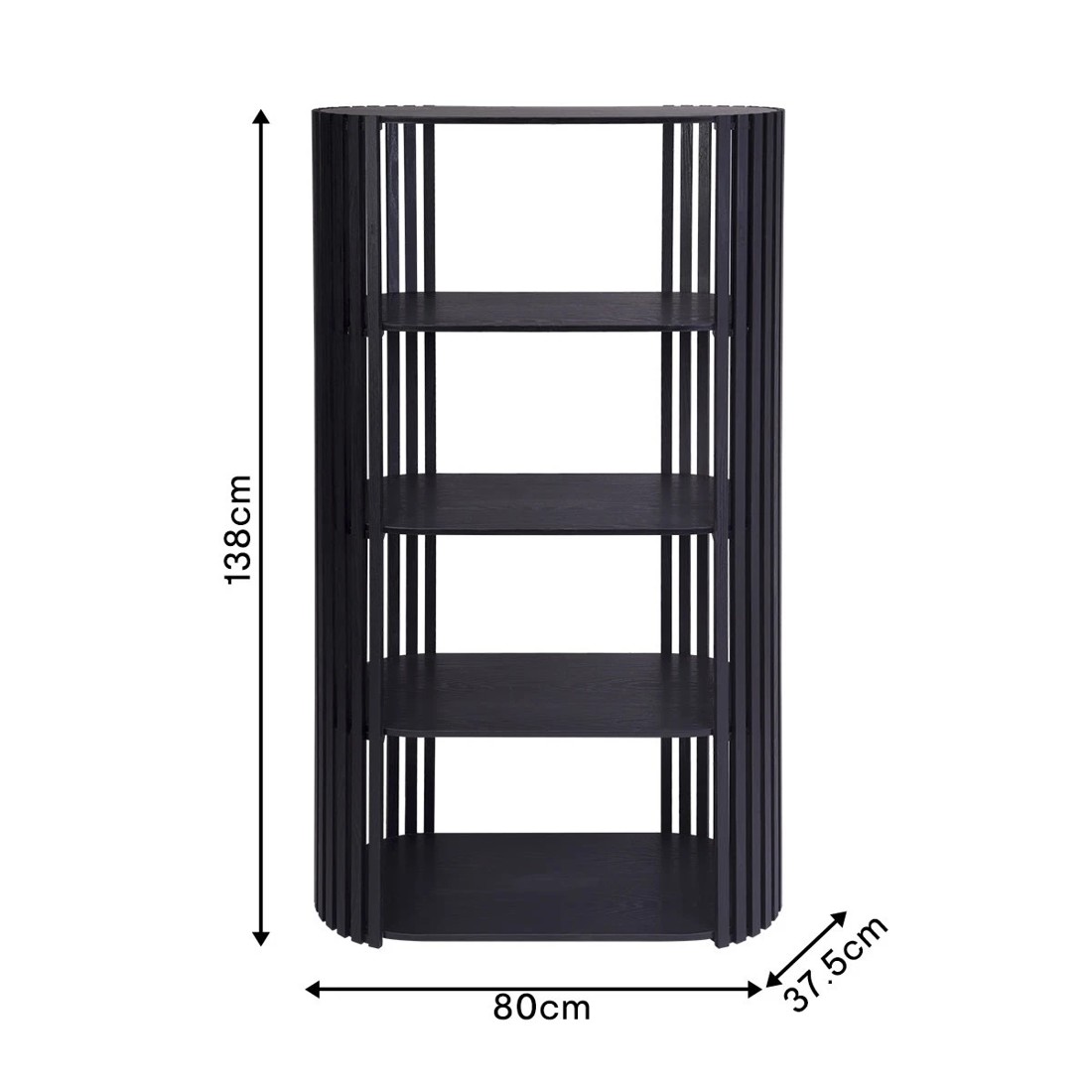 9 Nate Bookshelf - Black, 9 of 9