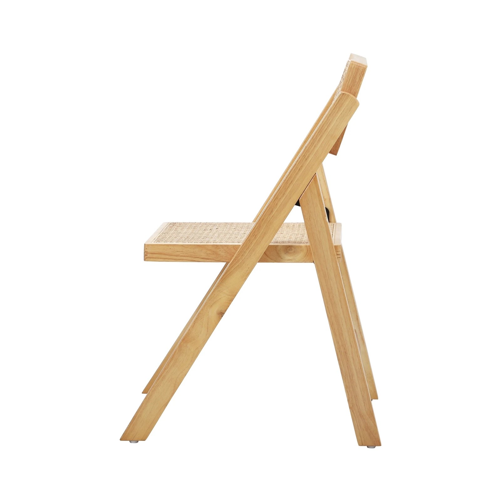 7 Oikiture 2x Dining Chairs Folding Rattan Chair Wooden Accent Chair - Natural, 7 of 9