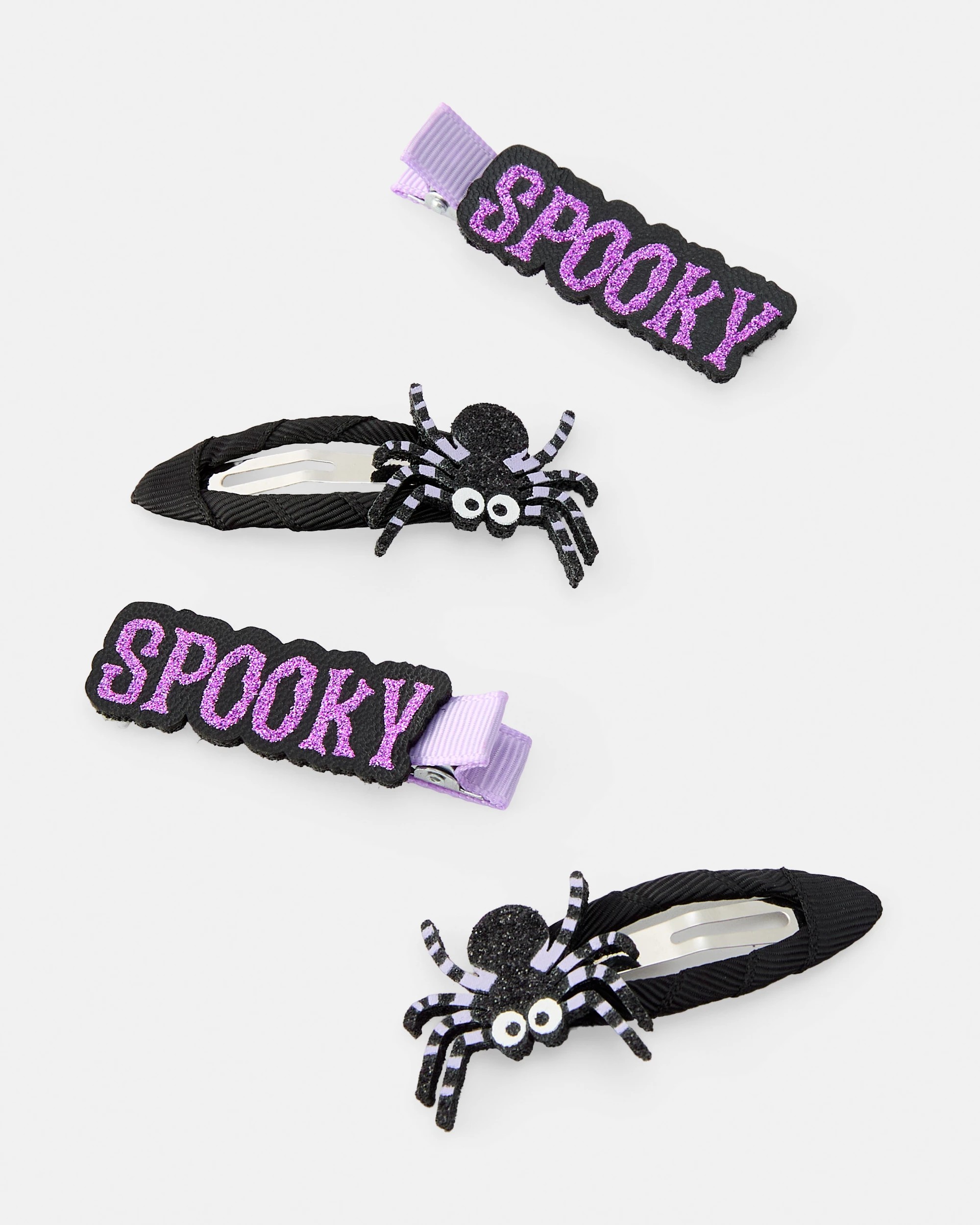 2 4 Pack Halloween Spooky & Spider Hair Clips, 2 of 3