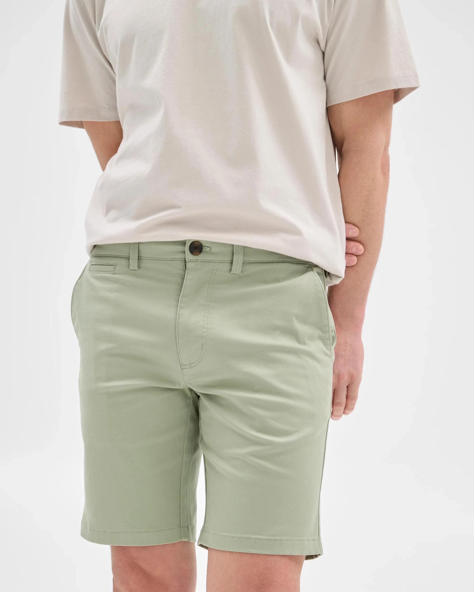 3 Target Australian Cotton Blend Slim Chino Shorts SEA GRASS, 3 of 6