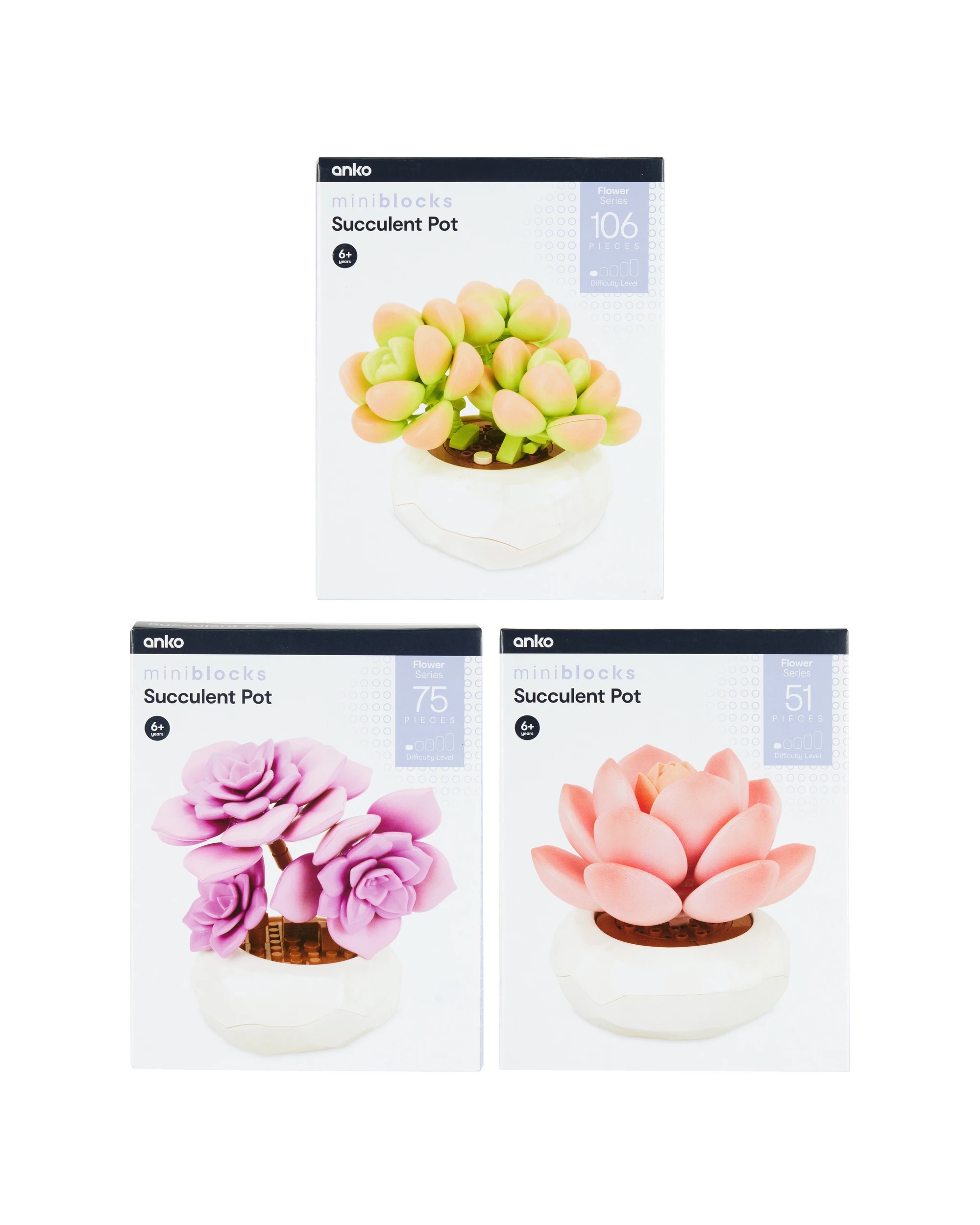 1 Mini Blocks Flower Series: Succulent Pot - Assorted, 1 of 8