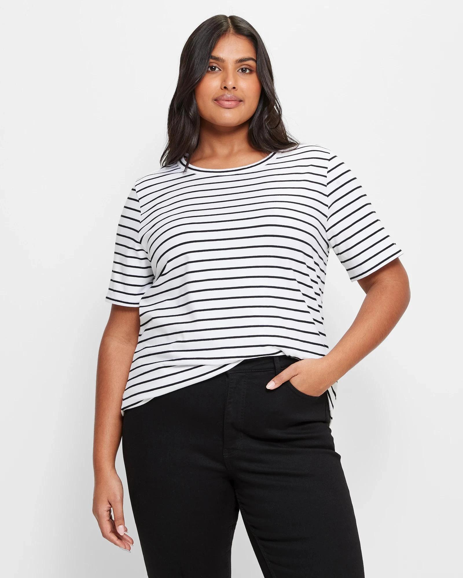 1 Target Plus Size Australian Cotton T-Shirt STRIPE, 1 of 5