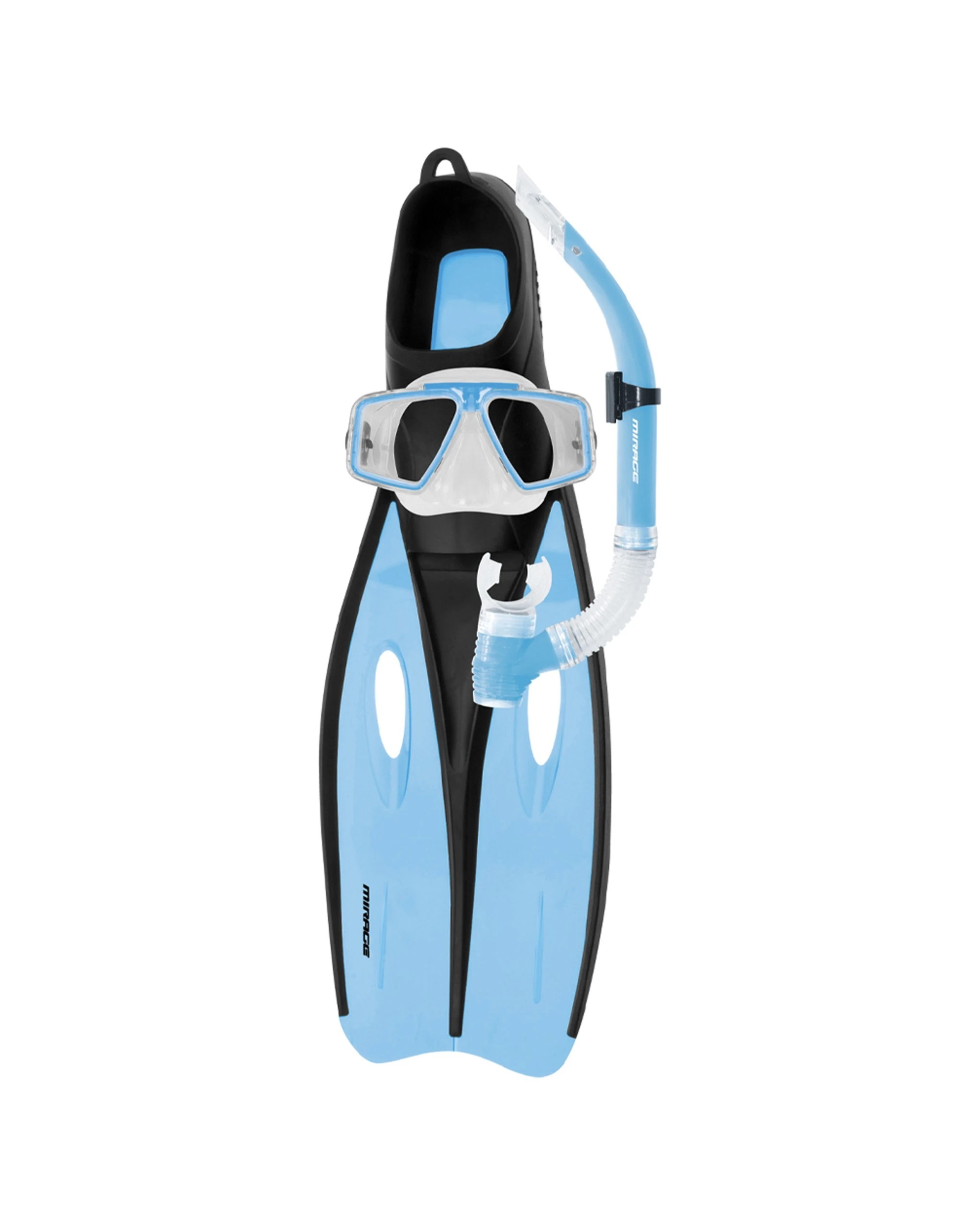 1 Mirage 3pc Challenger Adult Mask Snorkel Flipper Set Silicone Medium - Blue, 1 of 1