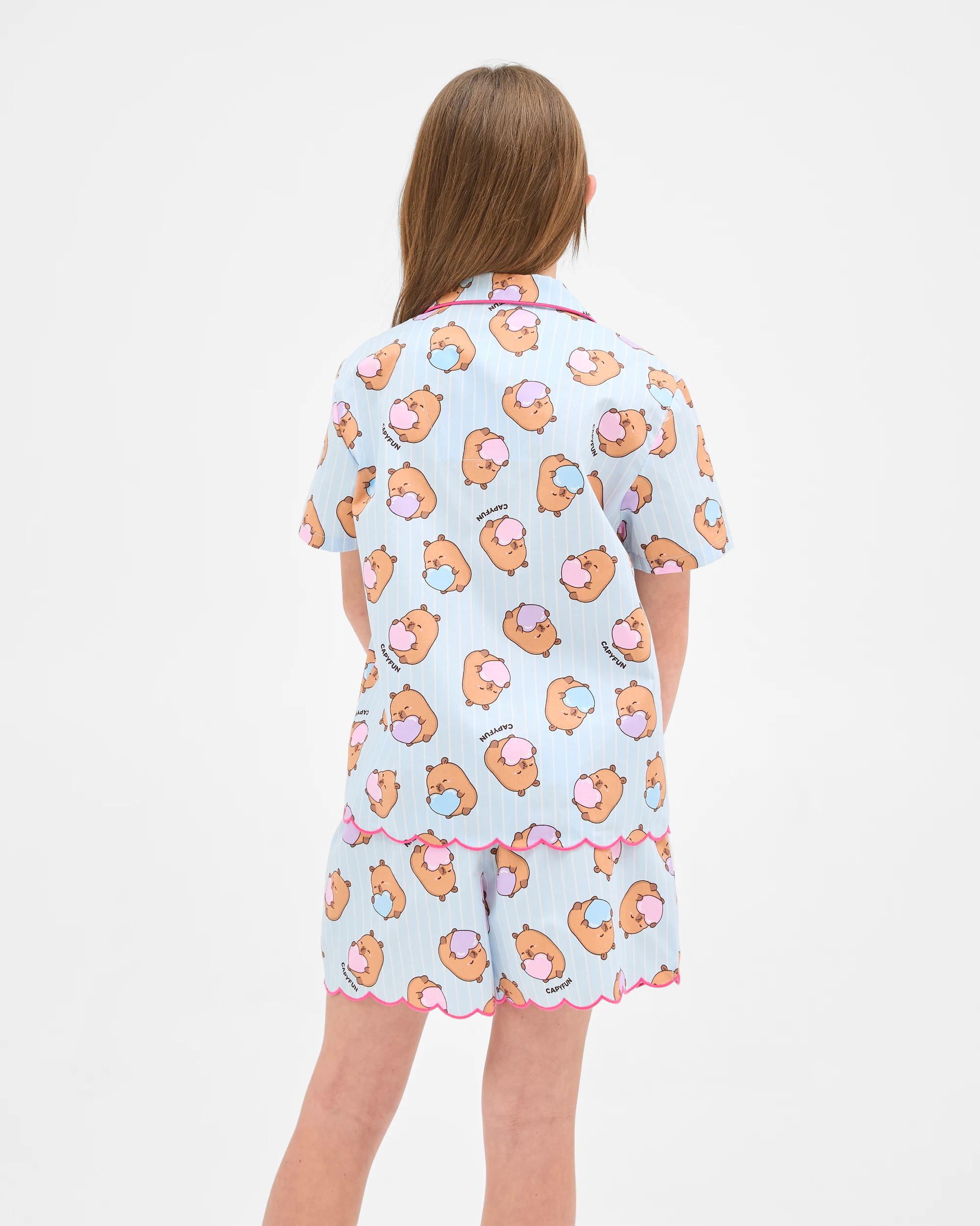 5 Capyfun Australian Cotton Older Girls Woven Pyjama Set BLUE CAPYFUN, 5 of 7