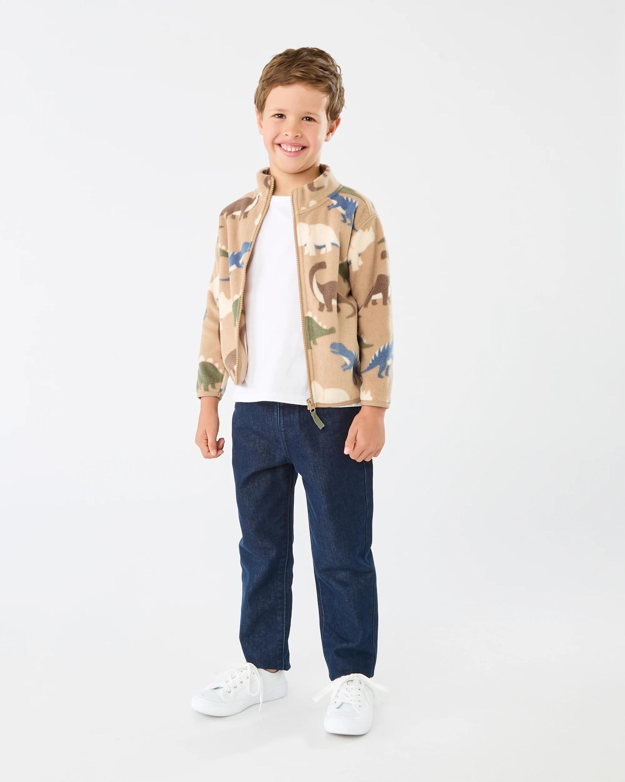 7 Polar Fleece Zip Through Jacket Brn Dino, 7 of 8