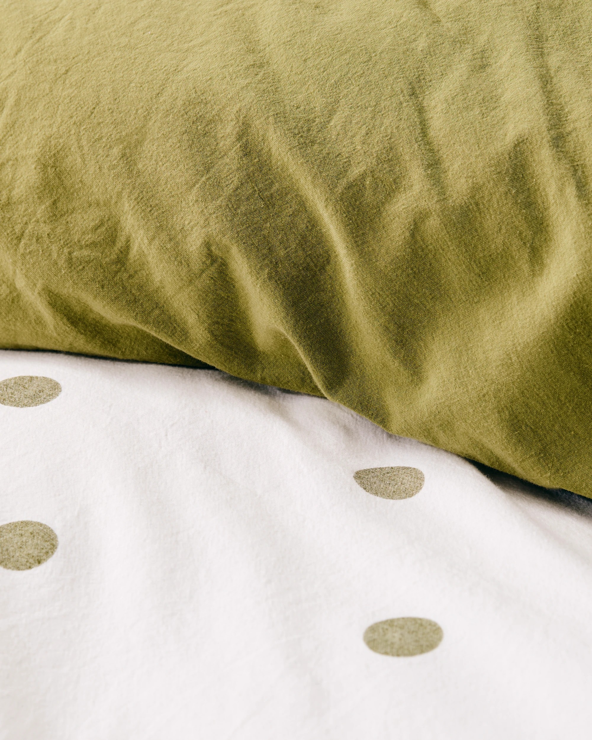 8 Arlo Polka Dot Stonewash Cotton Quilt Cover Set - Queen Bed - Green, 8 of 10