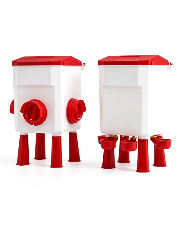 Giantz Chicken Feeder 12kg and Waterer 11L Set Large Capacity Poultry Drinker Kit - Multi