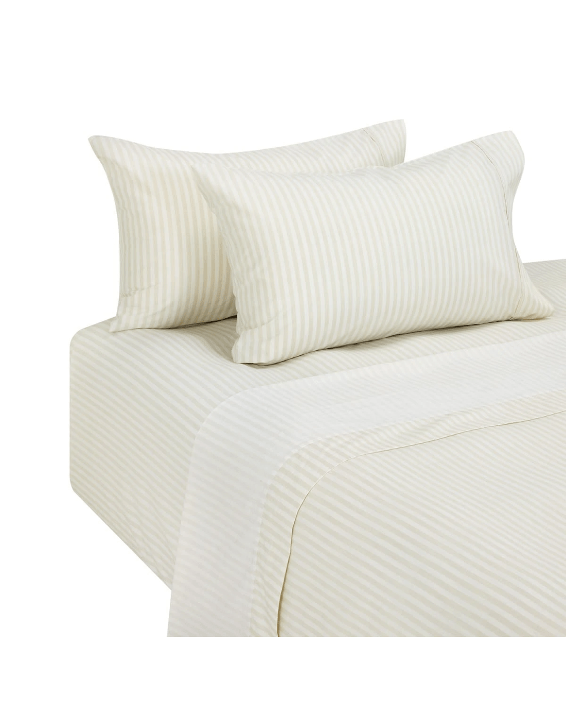 5 250 Thread Count Stripe Cotton Sheet Set - Queen Bed, Natural, 5 of 7