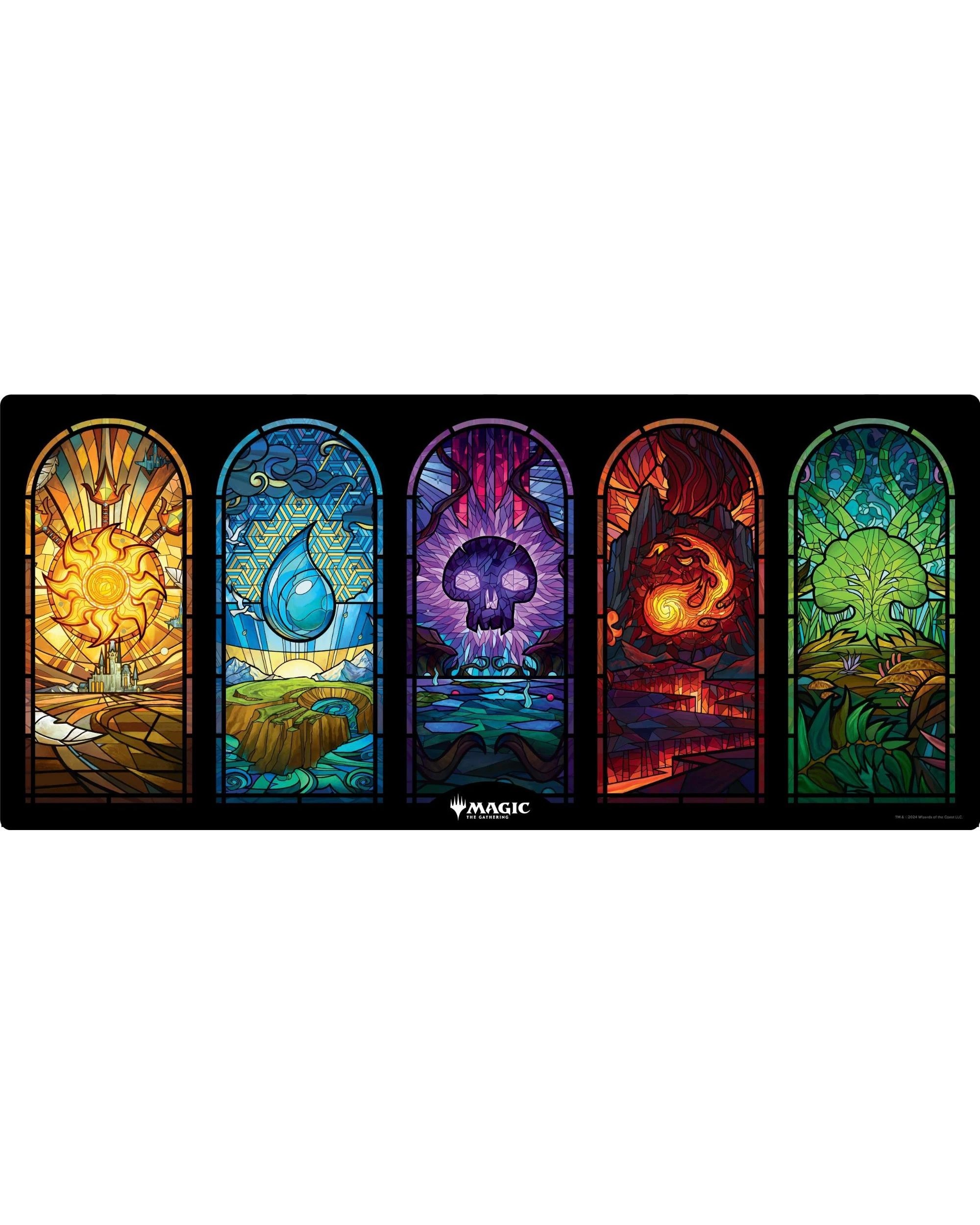 2 Magic the Gathering Stained Glass Mana XXL Gaming Mat - Multi, 2 of 3