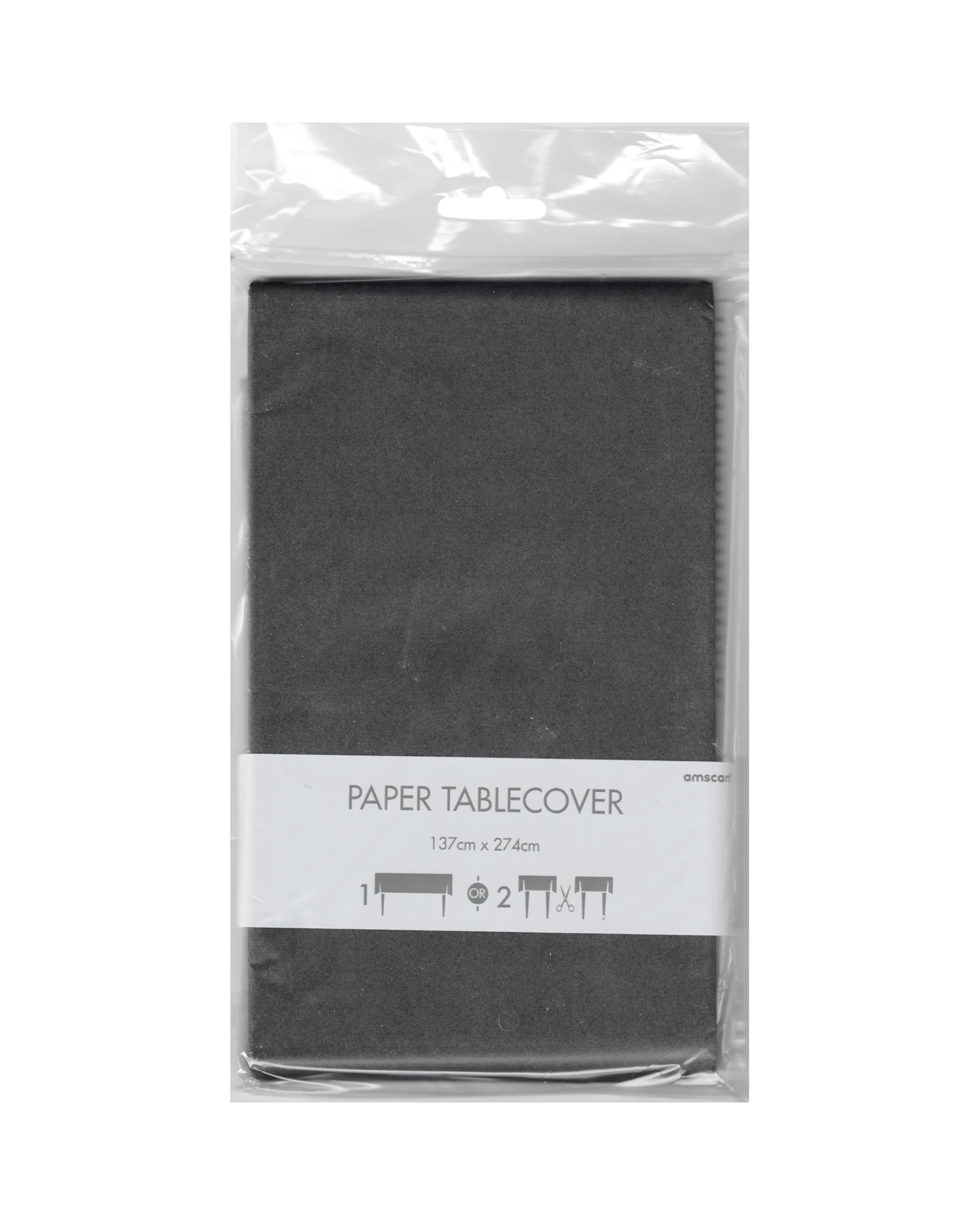 3 Amscan Rectangle Paper Tablecloth - Jet Black - Jet Black, 3 of 4