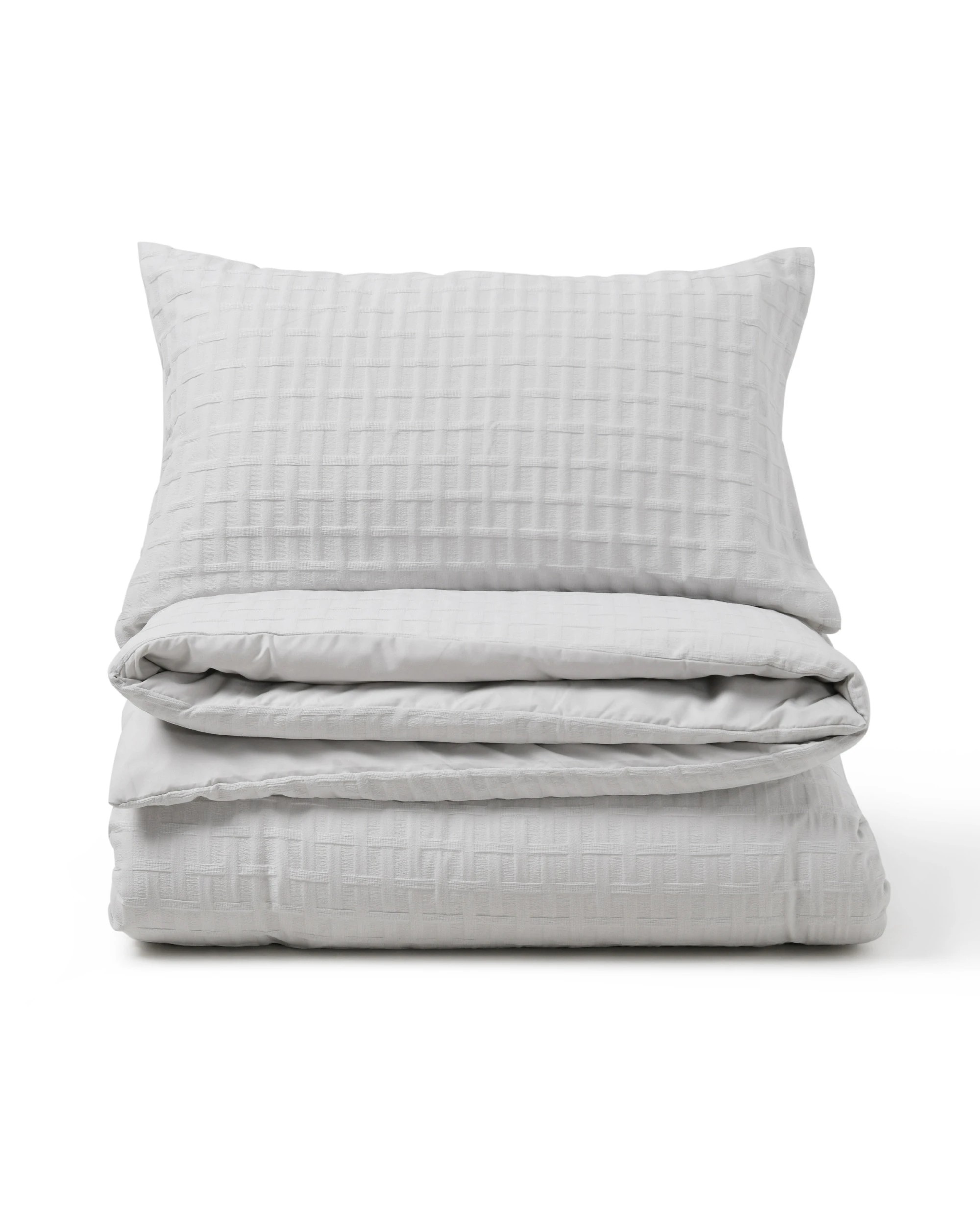 2 Dreamaker Aubrey Jacquard Quilt Cover Set - Double Bed - Dove, 2 of 7