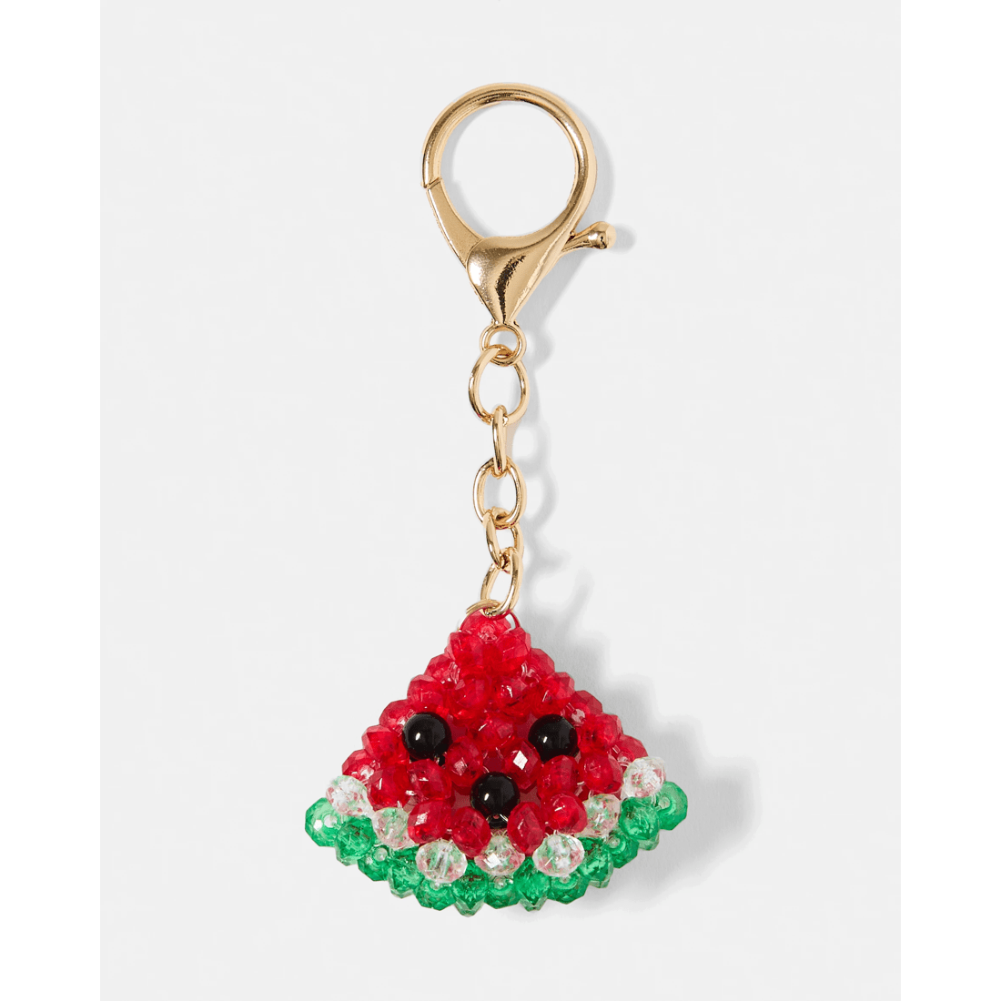 2 Watermelon Charm Keyring Gift Set - Gold Tone and Red, 2 of 3