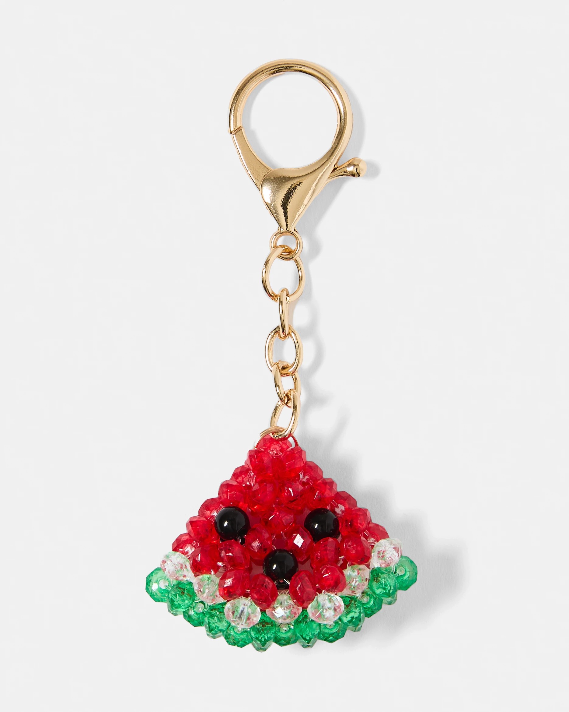 2 Watermelon Charm Keyring Gift Set - Gold Tone and Red, 2 of 3