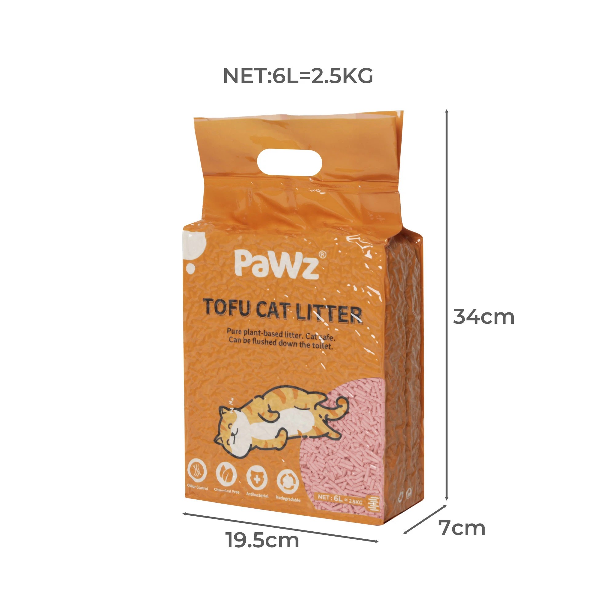 3 Pawz 1Pc 2.5Kg/6L Tofu Cat Litter Watermelon, 3 of 9