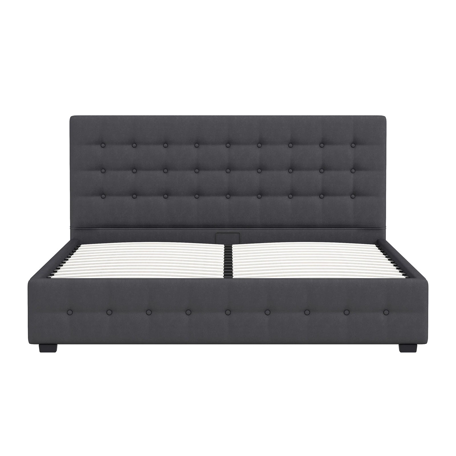 7 Milano Decor Eden Gas Lift Bed With Headboard Platform Storage Fabric - King Bed - Grey, 7 of 10