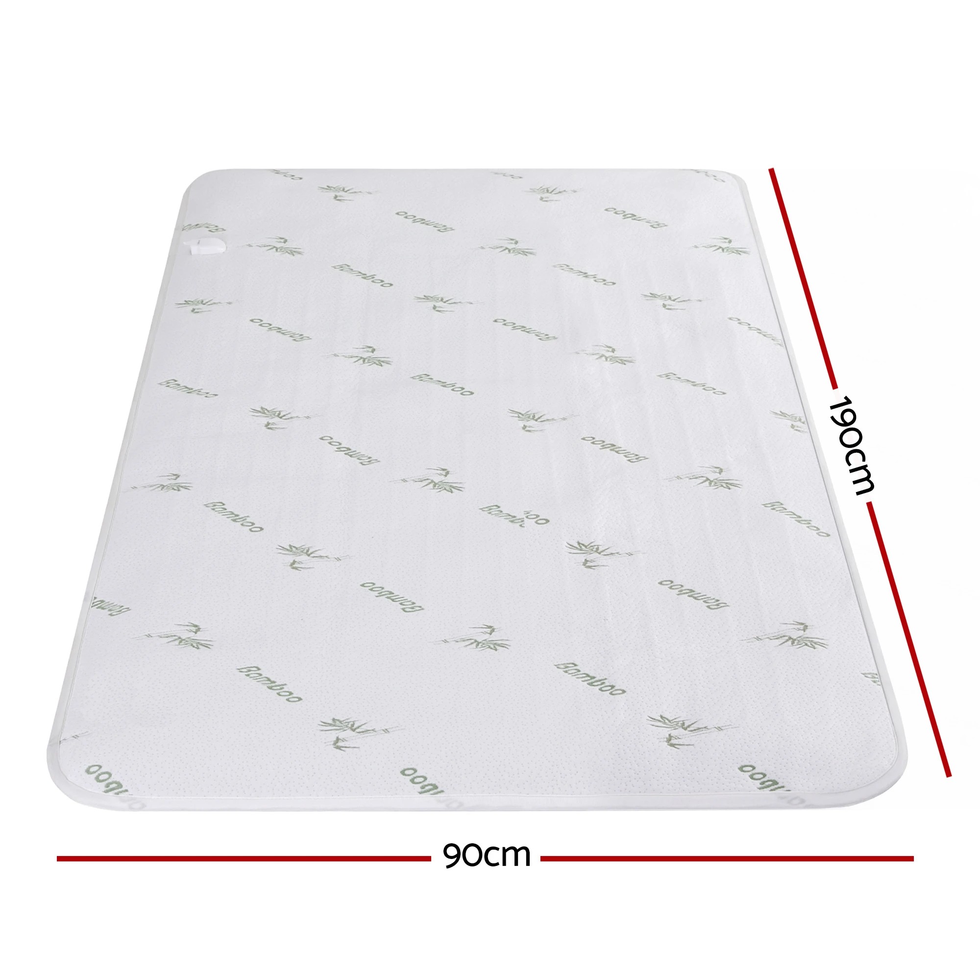 2 Giselle Bedding Giselle Electric Blanket Bamboo Fabric Single Fitted Heated Pad Underlay - Single Bed - White, 2 of 10