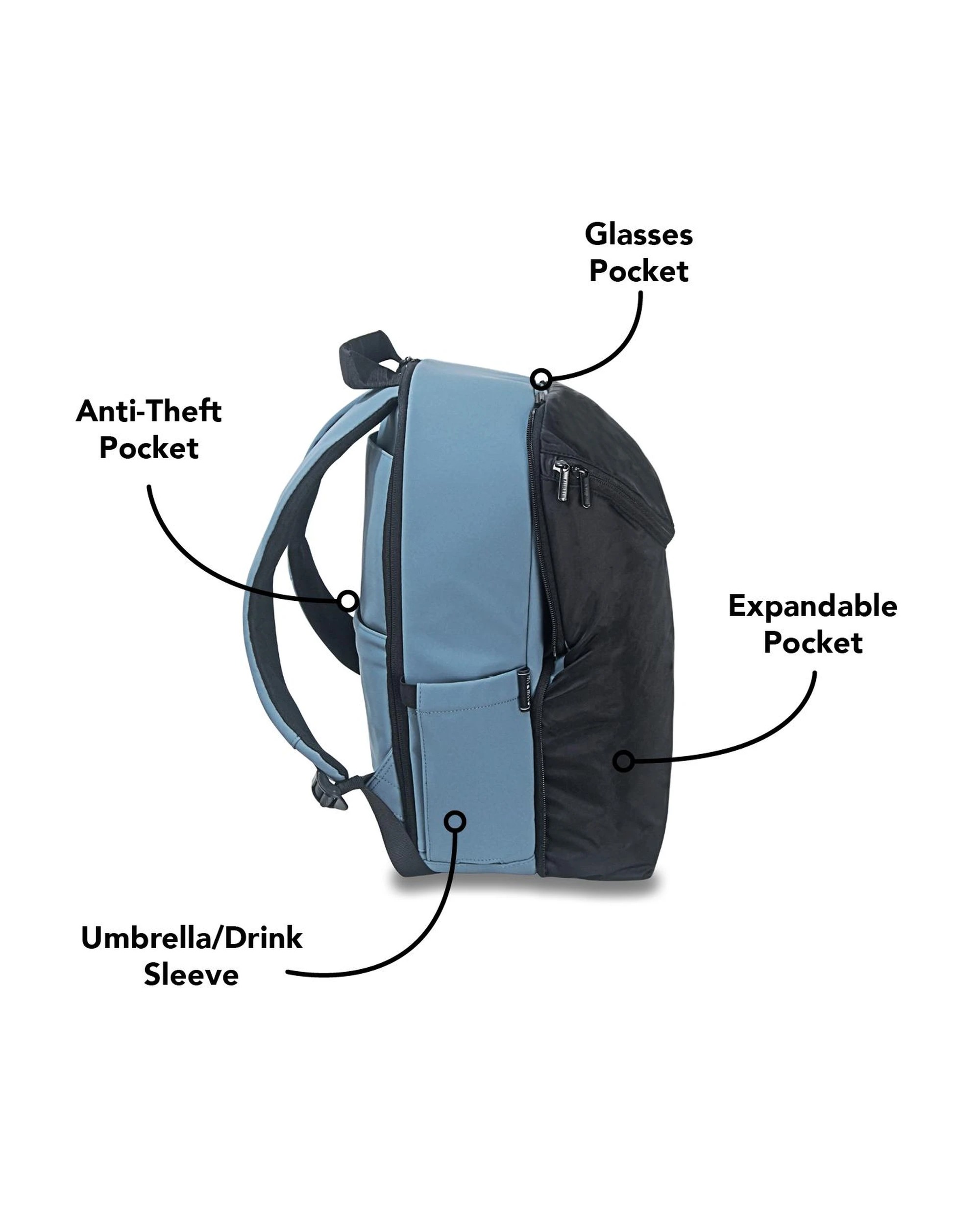 4 MiaMily Expandable Backpack - Slate Blue, 4 of 5