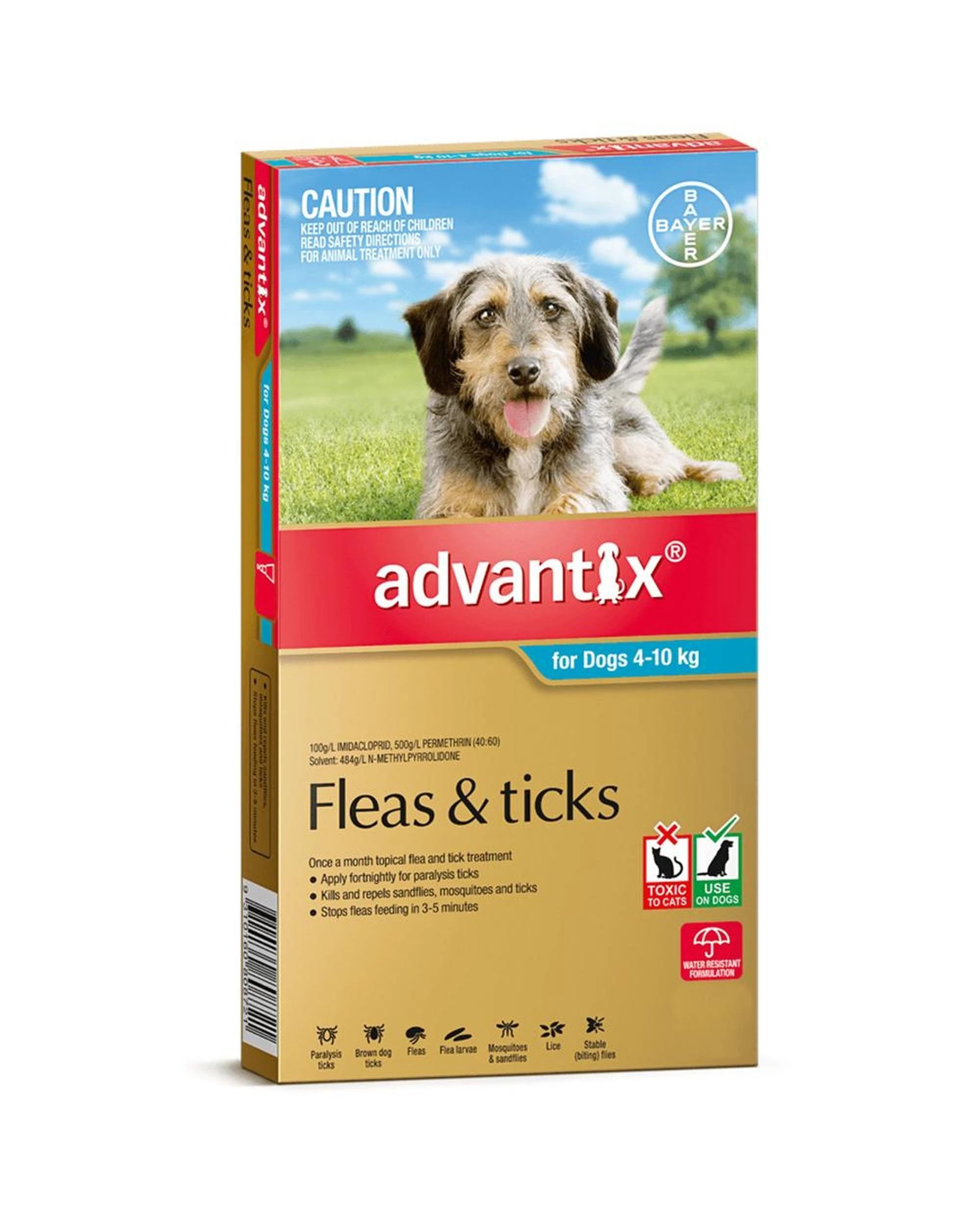 1 Advantix Medium Dog 4-10kg Teal Spot On Flea & Tick Treatment 3 Pack, 1 of 1