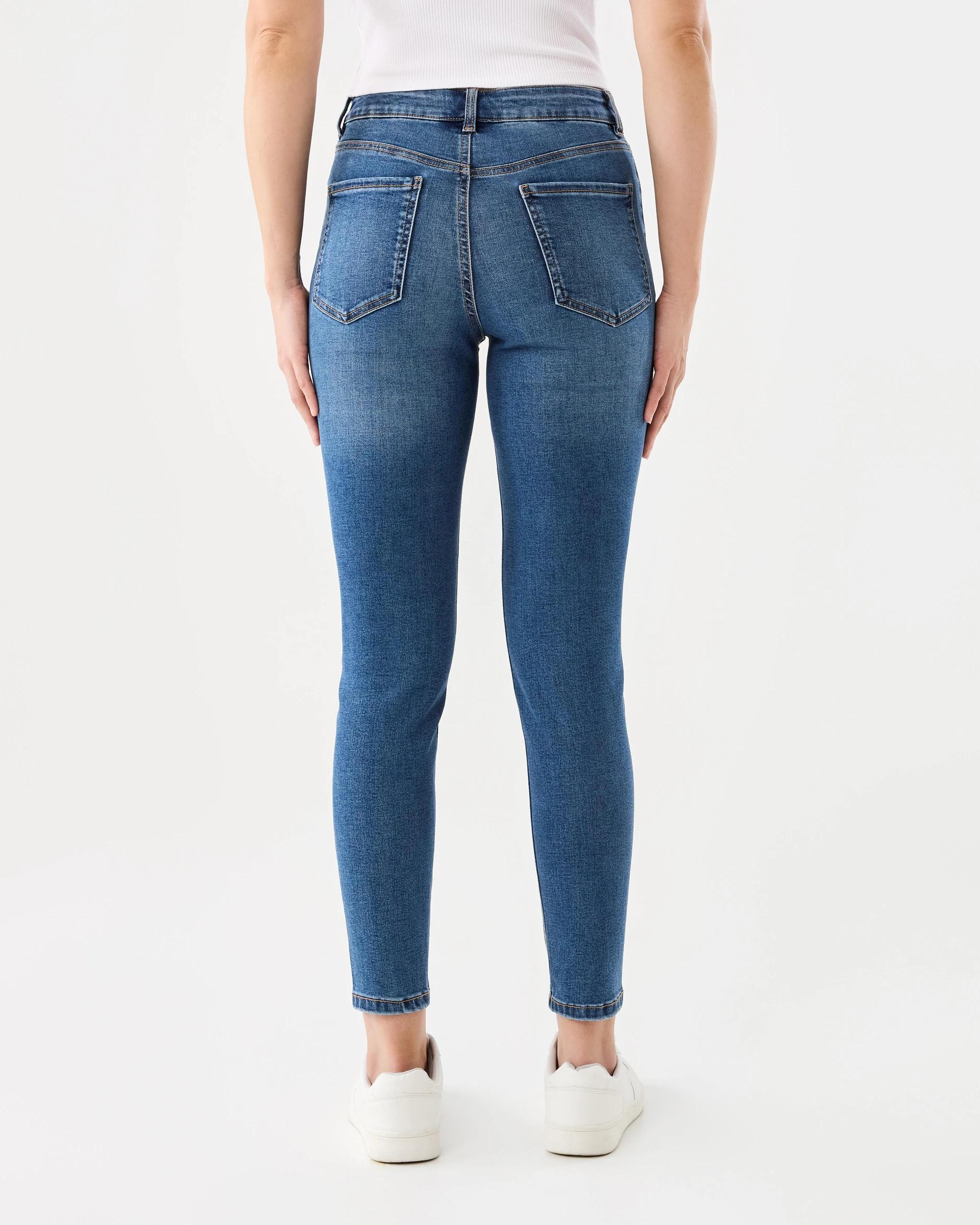 3 High Rise Skinny Jeans Mid Wash, 3 of 6