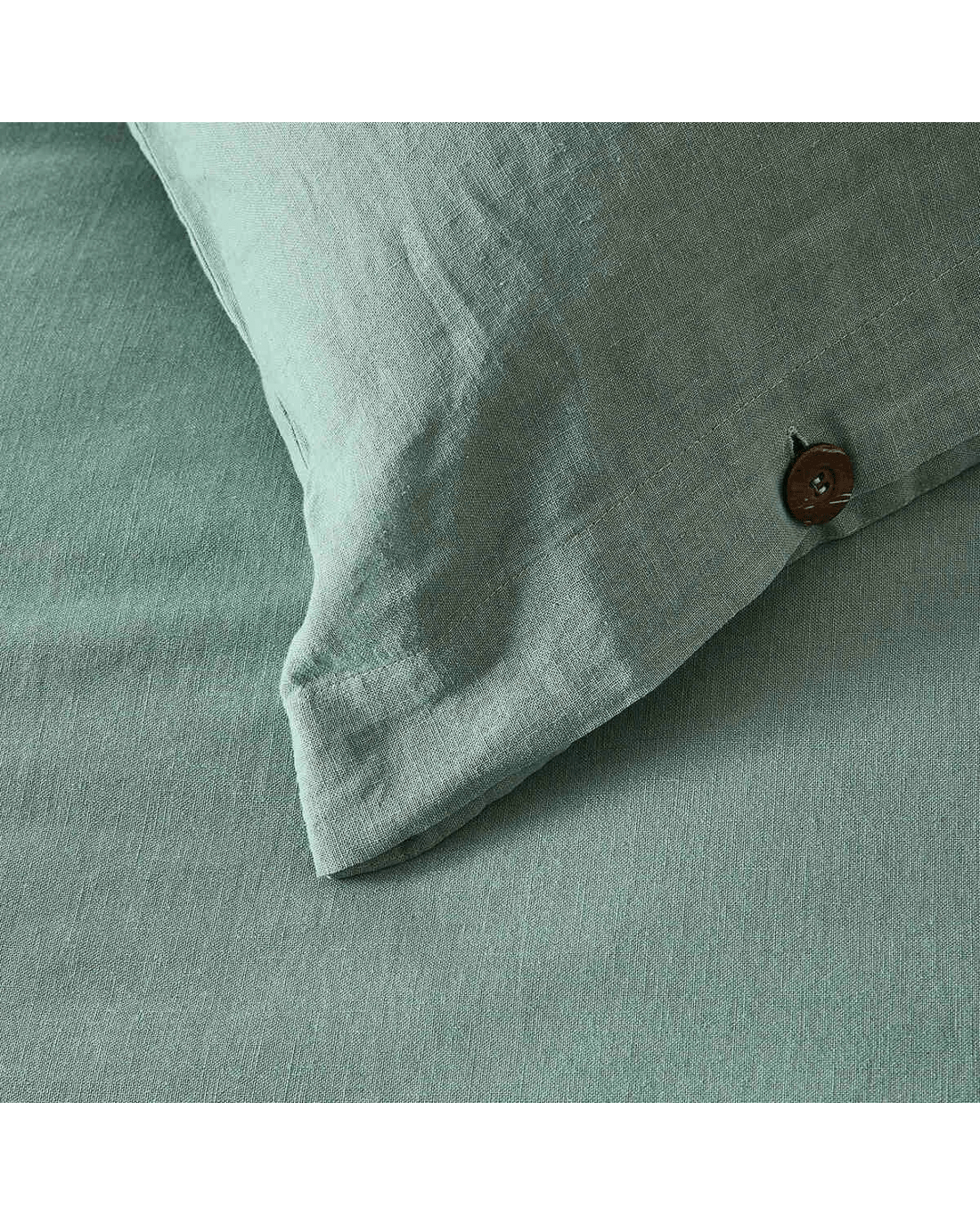 4 Kayden Linen Cotton Quilt Cover Set - Super King Bed, Sage, 4 of 7