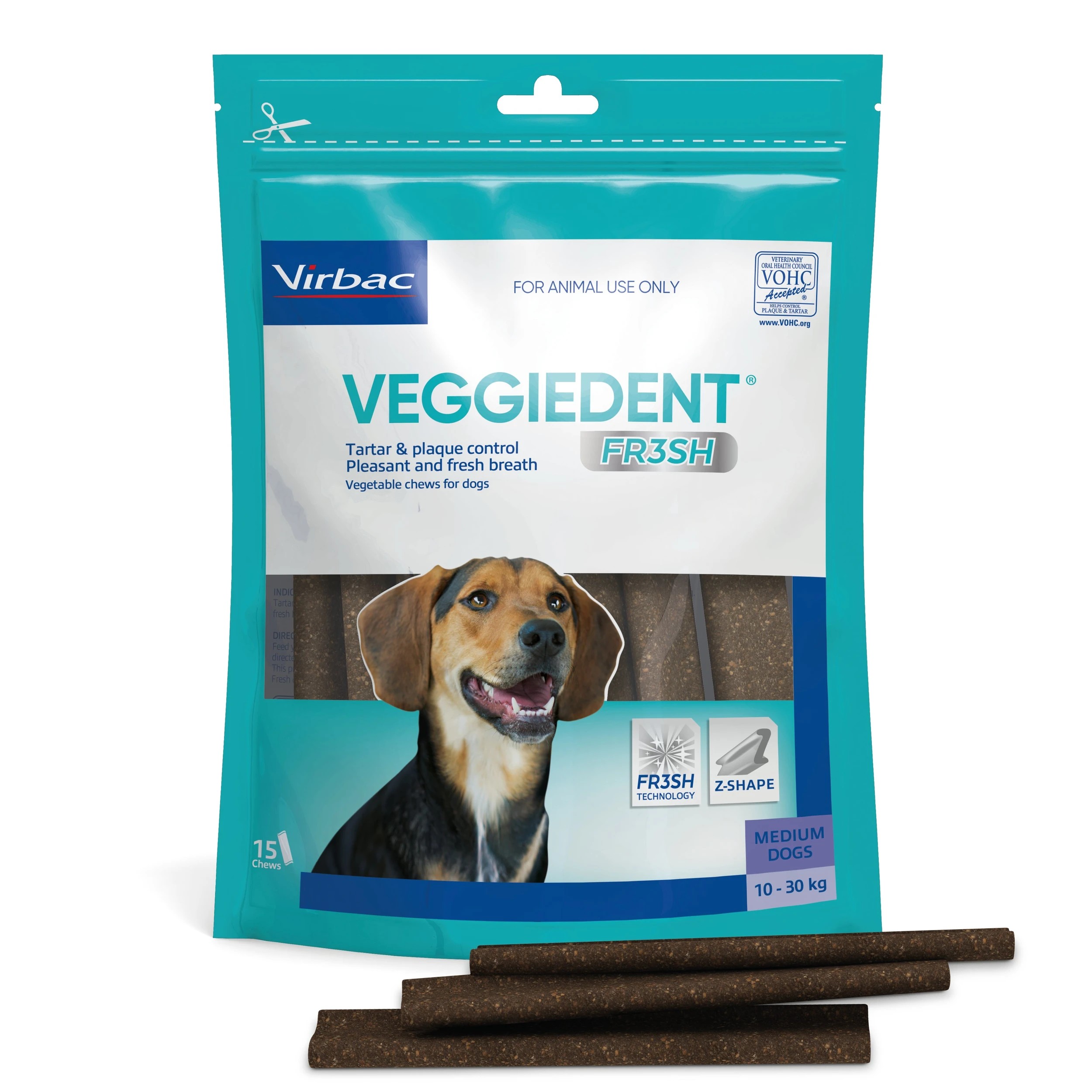 1 Veggiedent Fresh Medium 10-30kg 15 Chews, 1 of 1