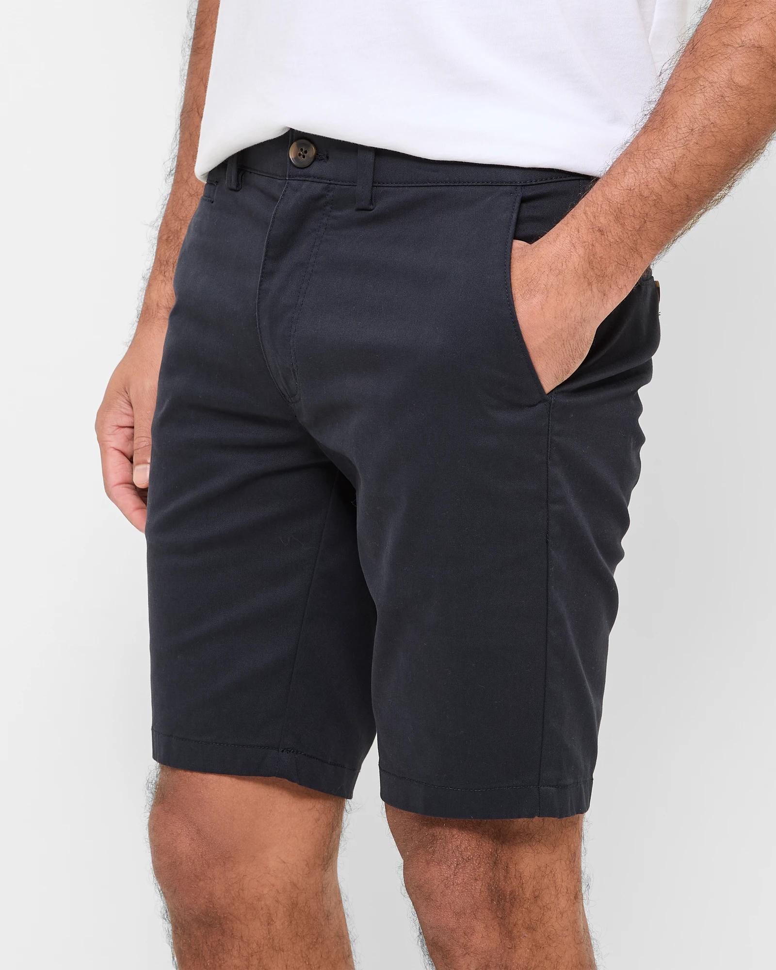 3 Target Man Australian Cotton Slim Chino Shorts NAVY BLUE, 3 of 5
